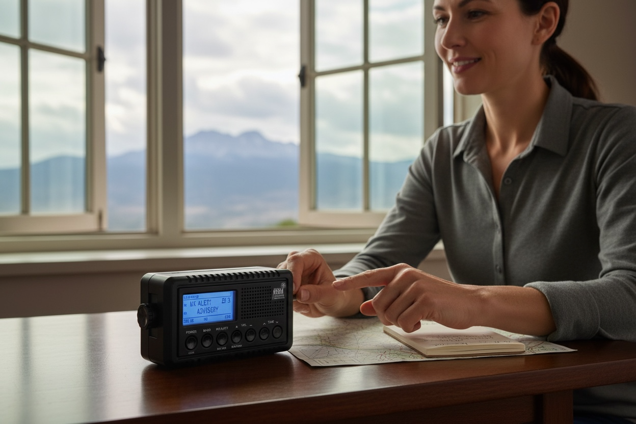 Emergency Alert Radio - NOAA Weather Radio with Solar Crank & Phone Charger (Open Box, Like New)