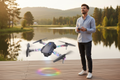 Foldable Drone with HD Camera & LED Lights - Complete Kit (Open Box, Like New)