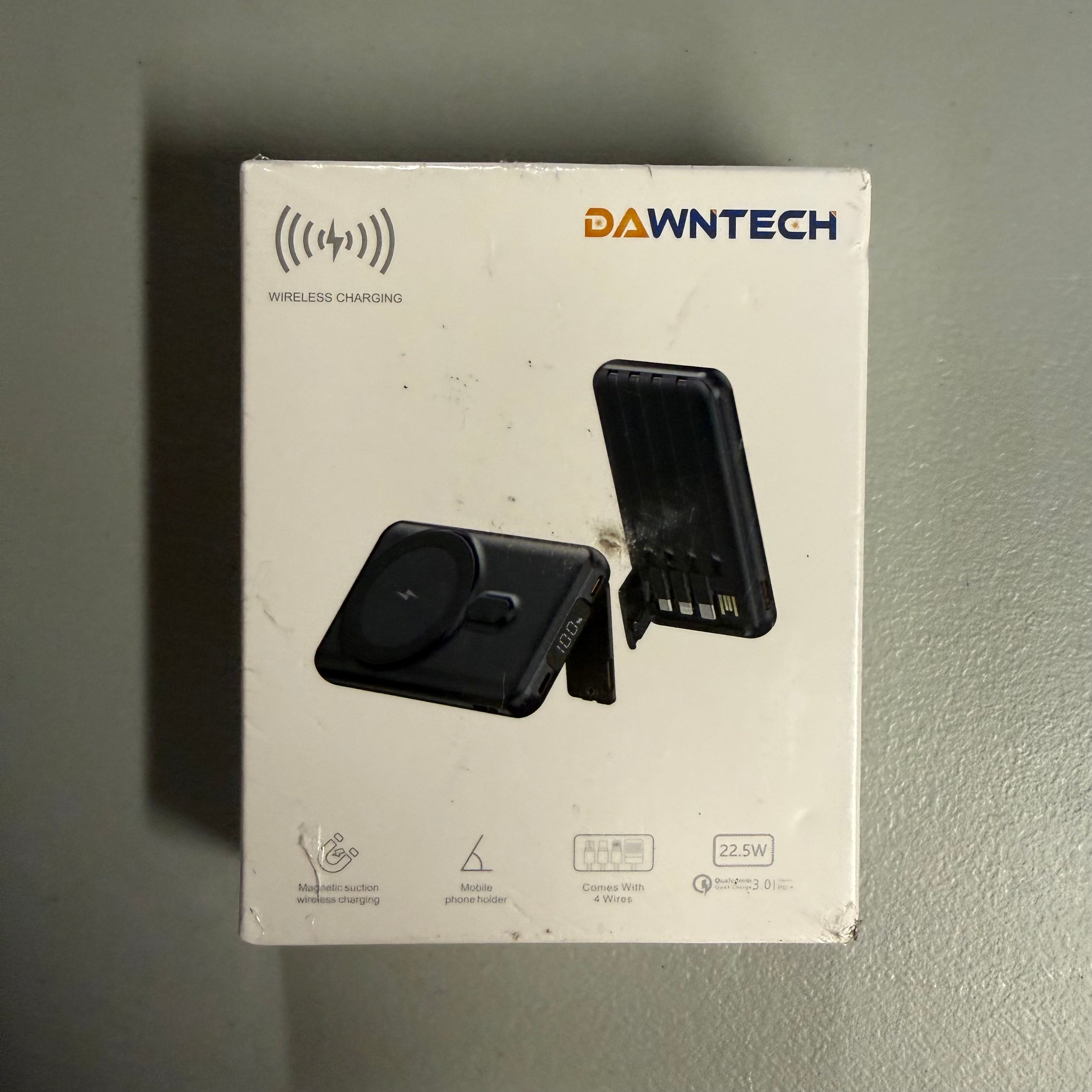 DAWNTECH 10000mAh Wireless Power Bank with Built-in Cables - 22.5W Fast Charging (New)