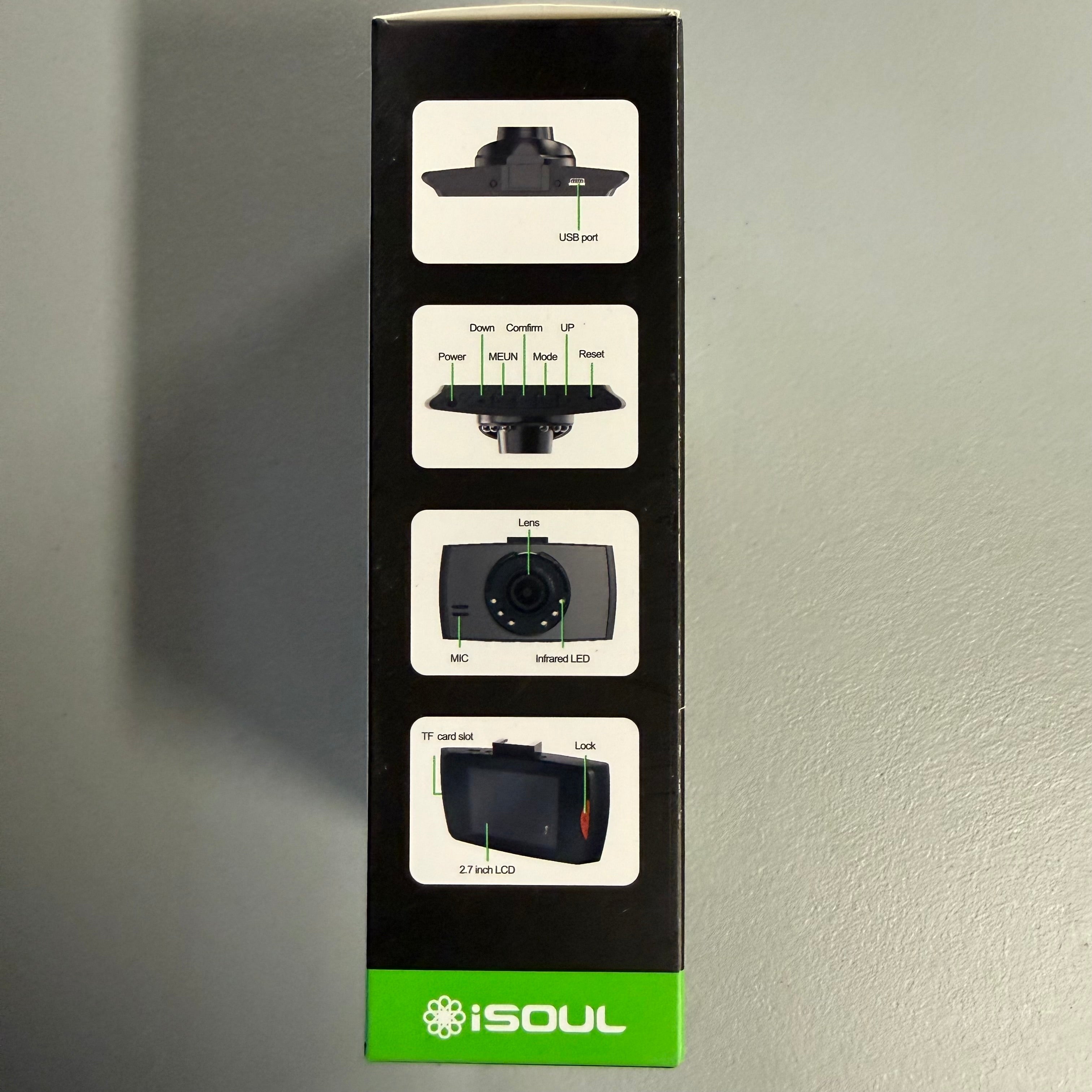 iSOUL Car Dash Cam - 2.7" LCD Digital Vehicle Camcorder with Night Vision & G-Sensor (Open Box/Like New)