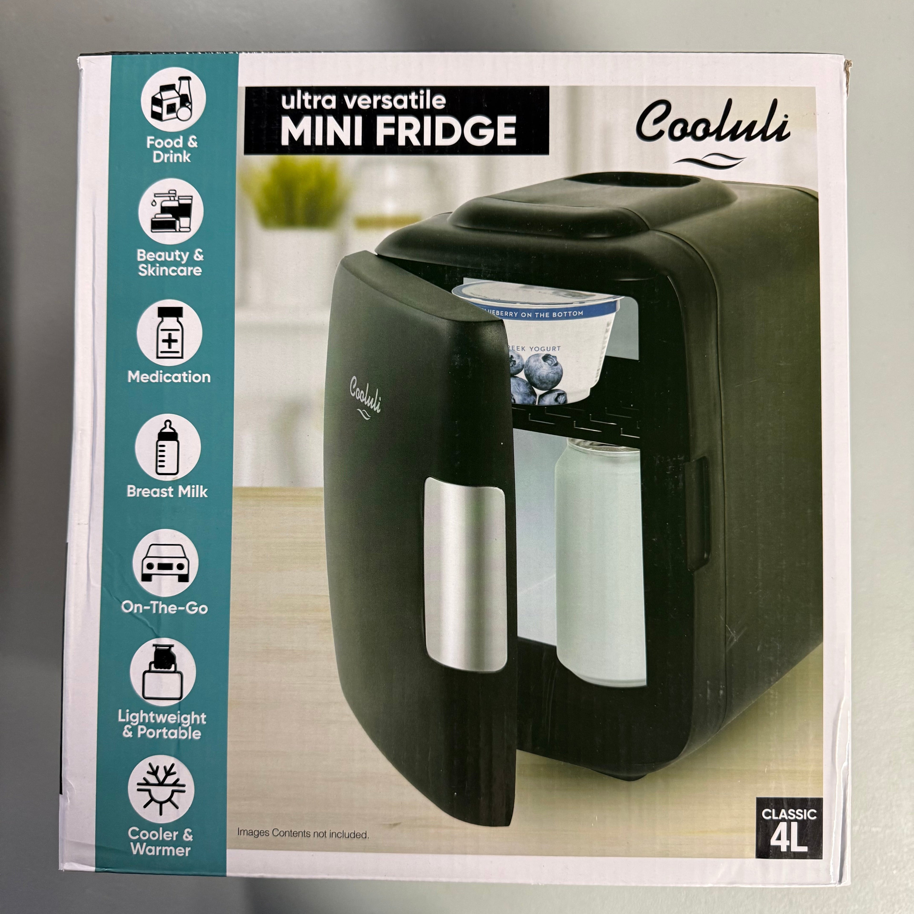 Cooluli Classic 4L Ultra Versatile Mini Fridge Cooler & Warmer - Open Box Like New