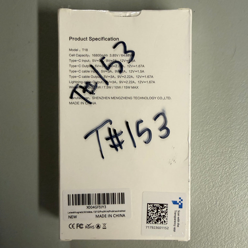 16800mAh Magnetic Wireless Power Bank - Fast Charge with LED Display (New, Sealed)