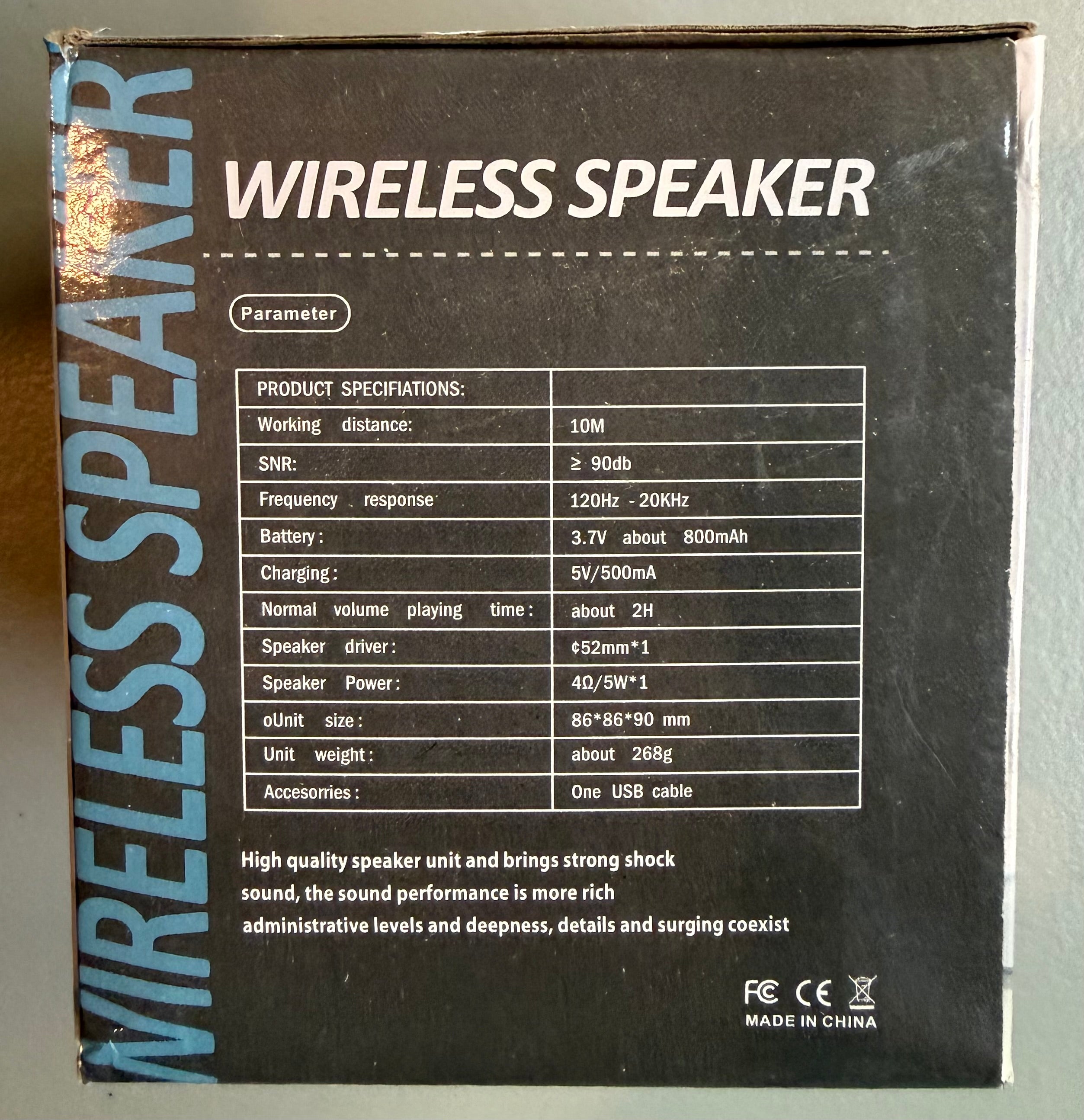 SH-309 Wireless Speaker - Compact, Powerful Sound