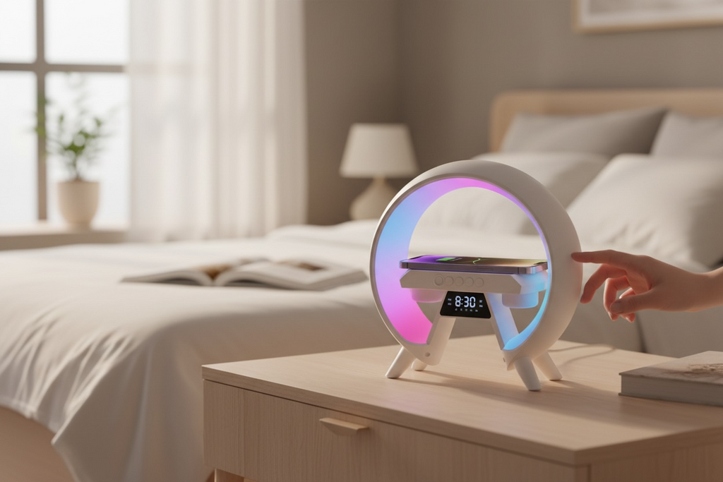 LED Wireless Charging Speaker XM-X63 - Sunrise Alarm Clock (Open Box Like New)