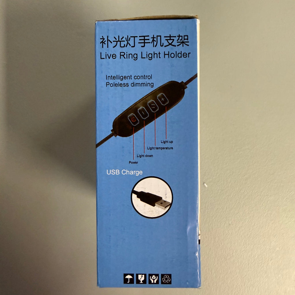 Live Ring Light with Phone Holder & Desktop Stand (Open Box Like New)