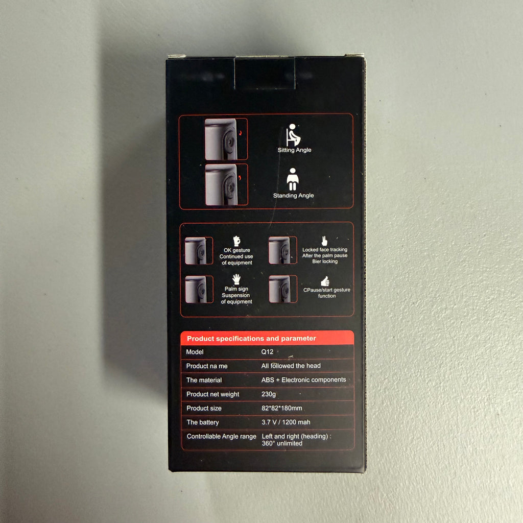 360° Smart Shooting Gimbal Q12 - AI Face Tracking (Open Box Like New)
