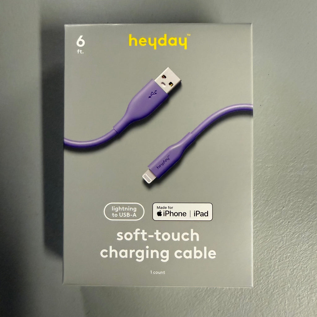 Heyday 6ft Soft-Touch Lightning to USB-A Charging Cable - Purple