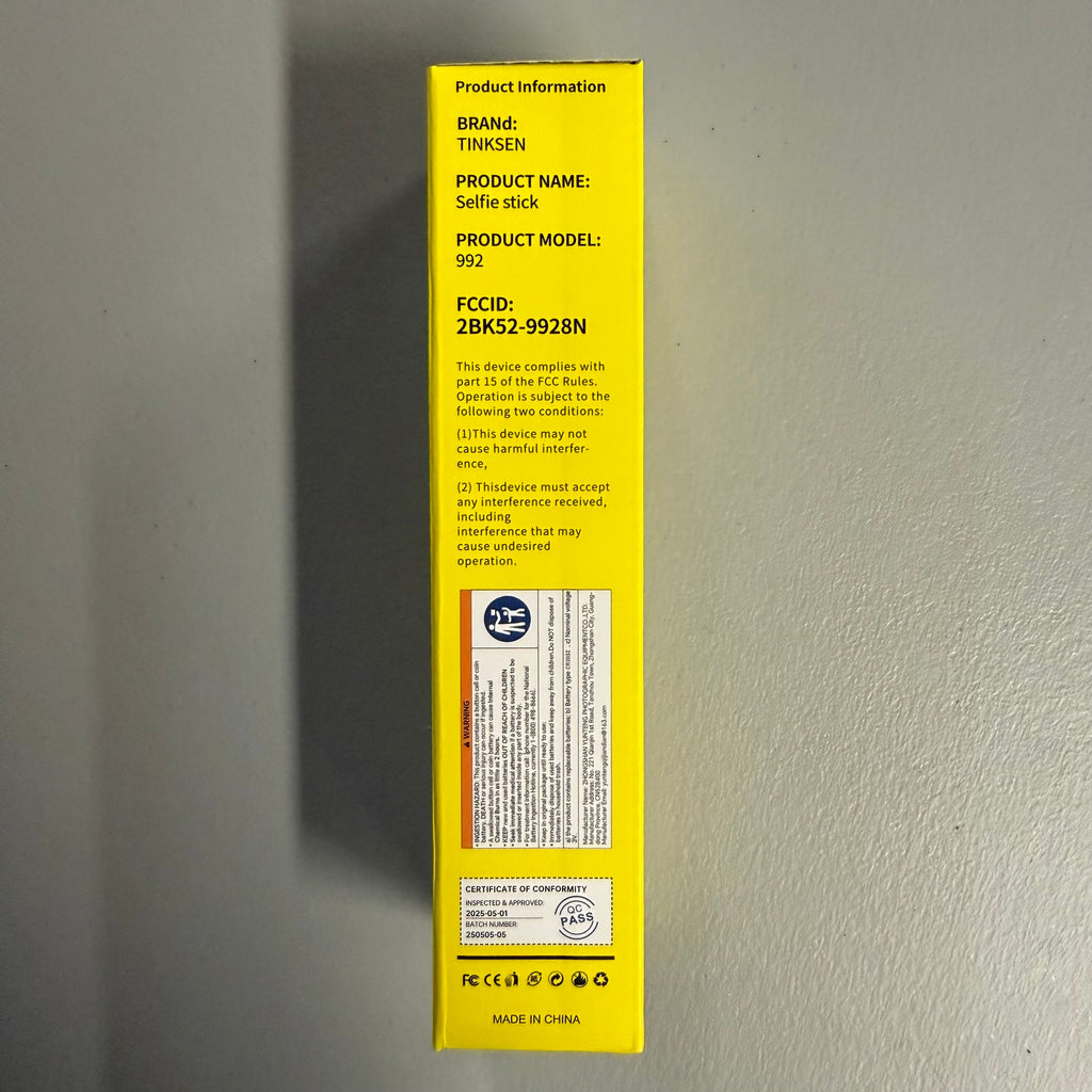 Tinksen Bluetooth Selfie Stick with Tripod Model 992 - Open Box Like New
