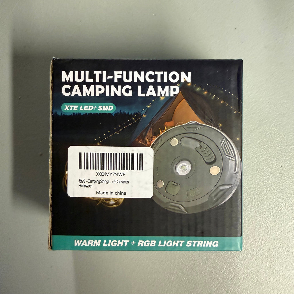 Multi-Function Camping Lamp with RGB Light String & Power Bank - HL-986 (Open Box, Like New)