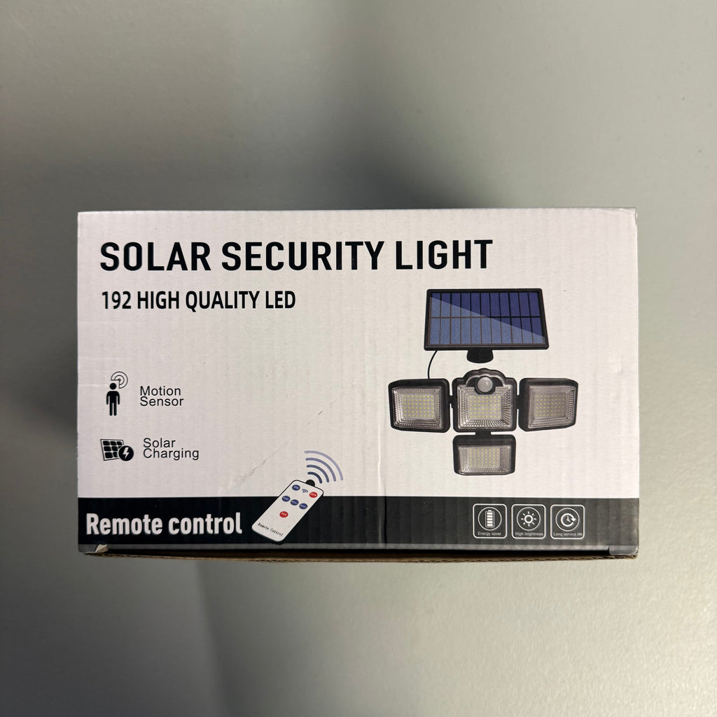 Solar Security Light 192 High Quality LED with Remote Control - 4 Head (Open Box)