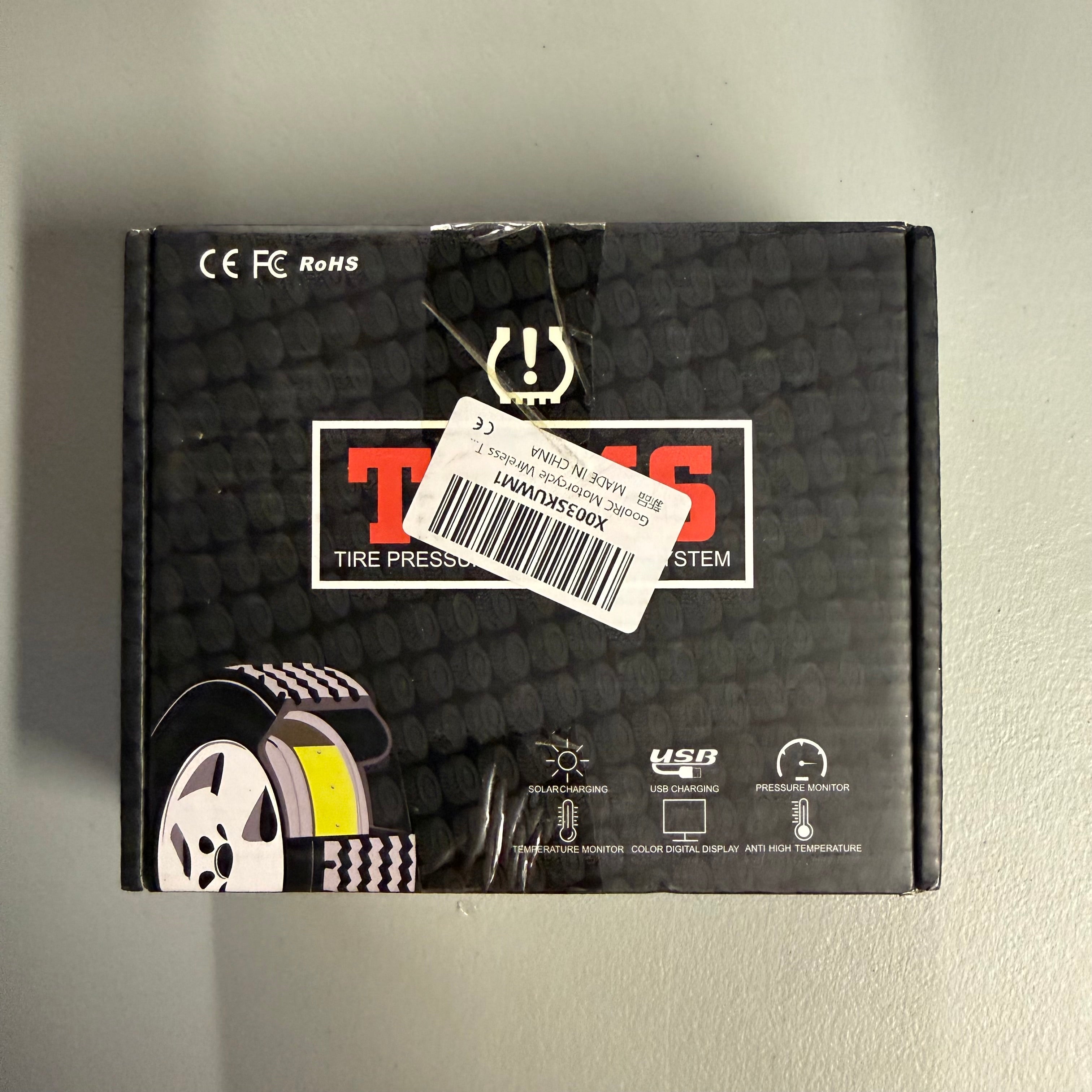 TPMS Tire Pressure Monitoring System - Solar & USB Charging with Digital Display (Open Box, Like New)