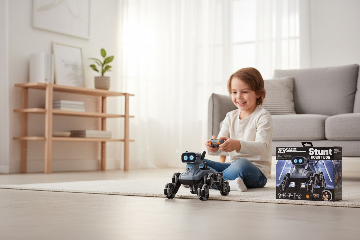 Stunt Robot Dog - RC All-Round with Music & Lighting (New, Sealed)