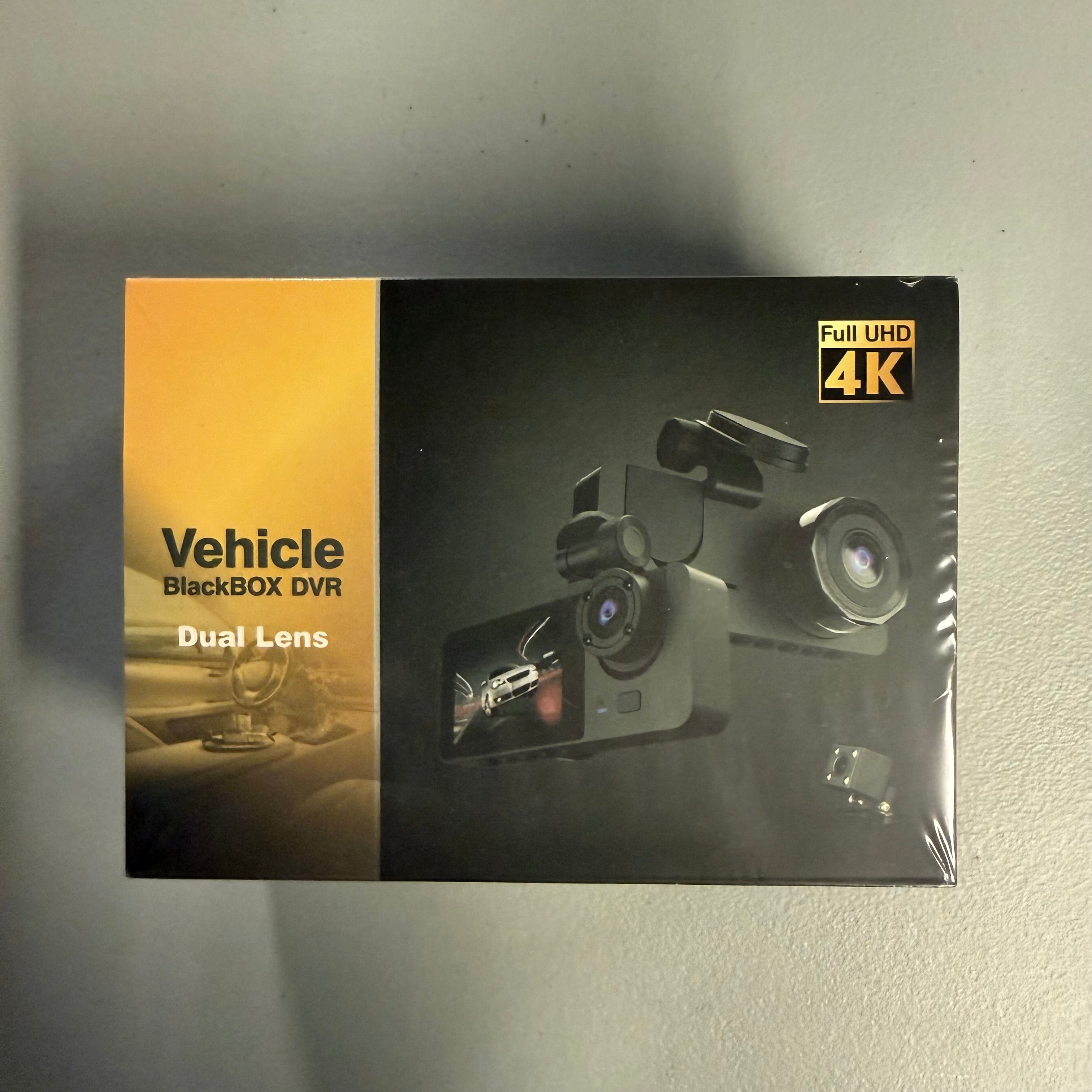 4K Dual Lens Vehicle Dash Cam DVR with 170° Wide-Angle & G-Sensor (New, Sealed)