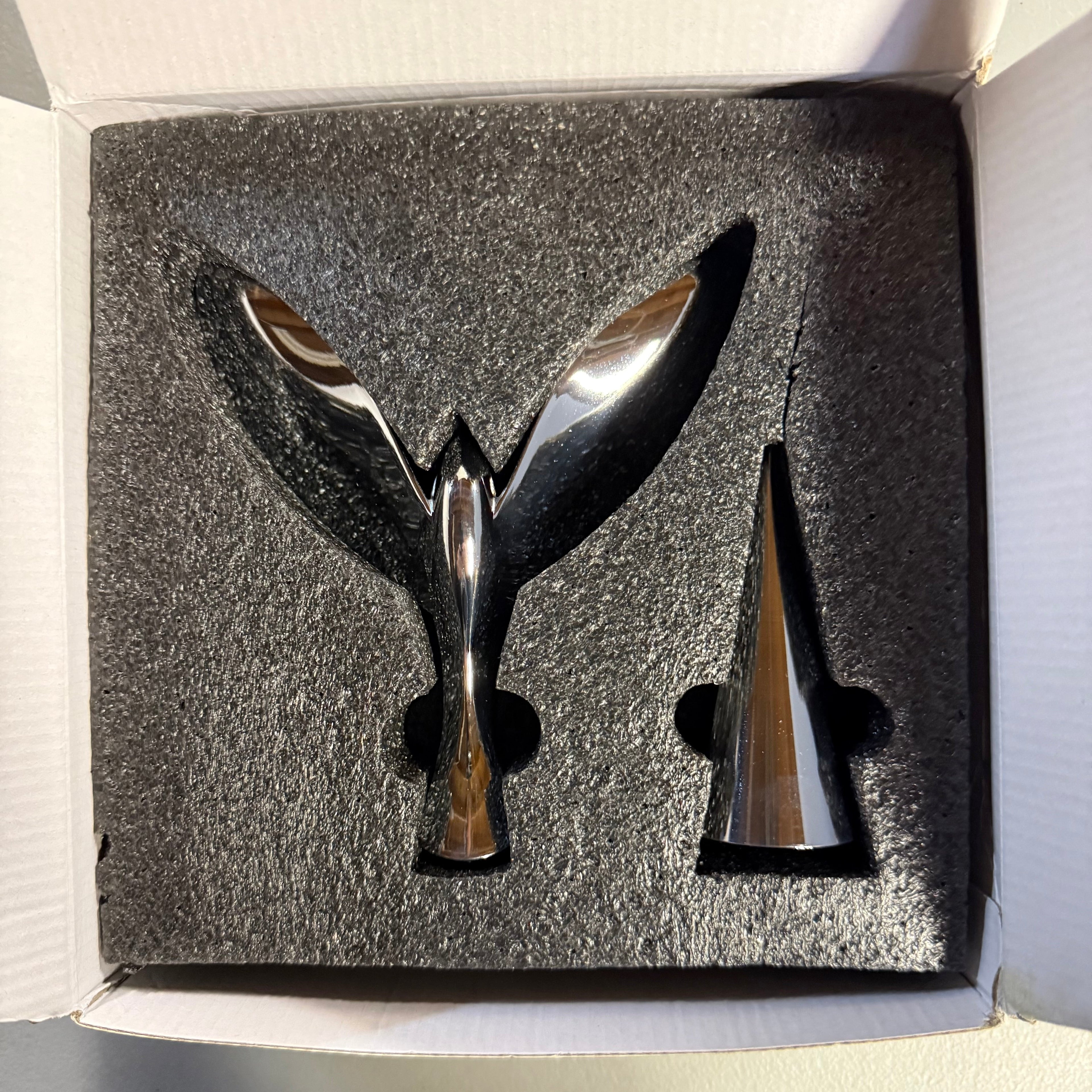 Whale Tail Bottle Opener Set - Chrome Finish Bar Accessory