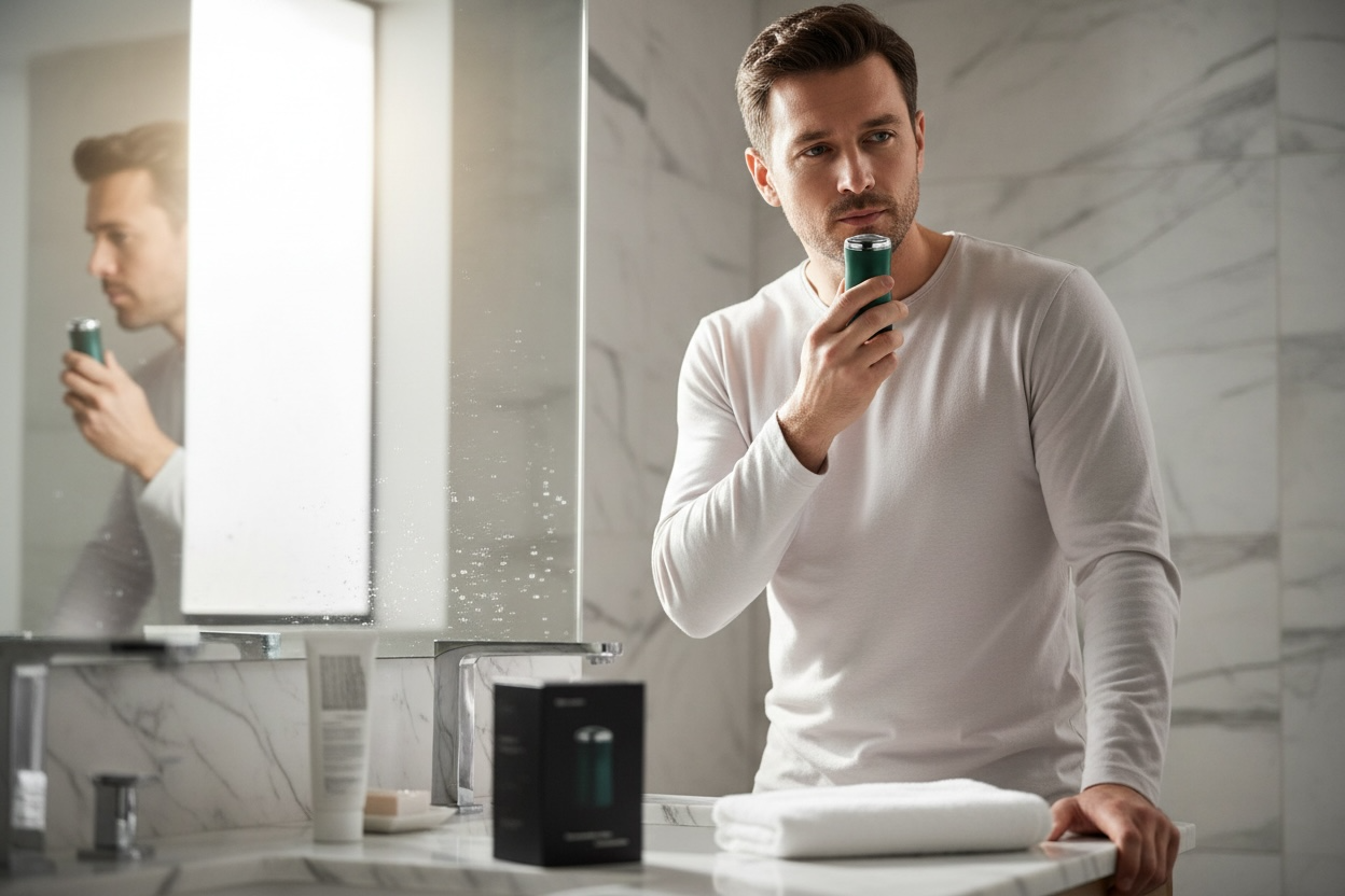Mini Electric Shaver - Portable Rechargeable Razor with Rotary 3-Blade (Open Box, Like New)