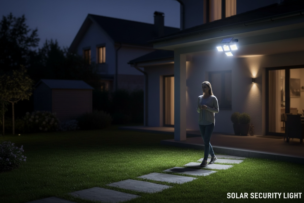 Solar Security Light 192 High Quality LED with Remote Control - 4 Head (Open Box)