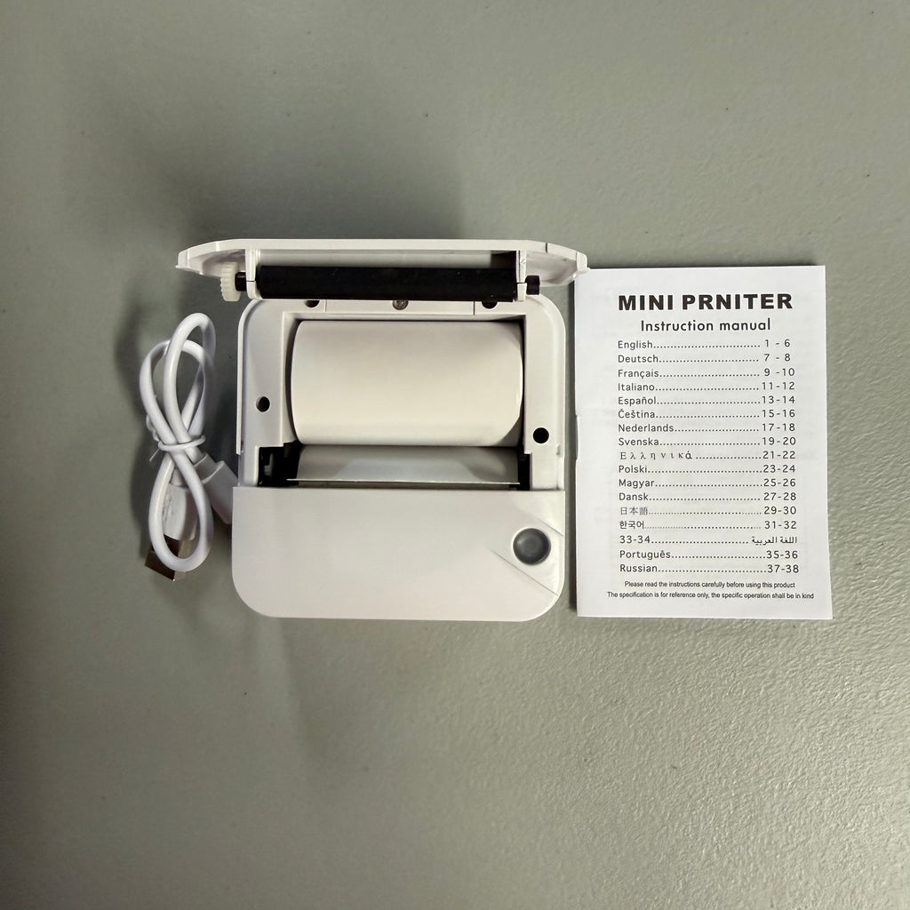 Portable Mini Bluetooth Thermal Printer - Inkless Photo & Label Printer (Open Box Like New)