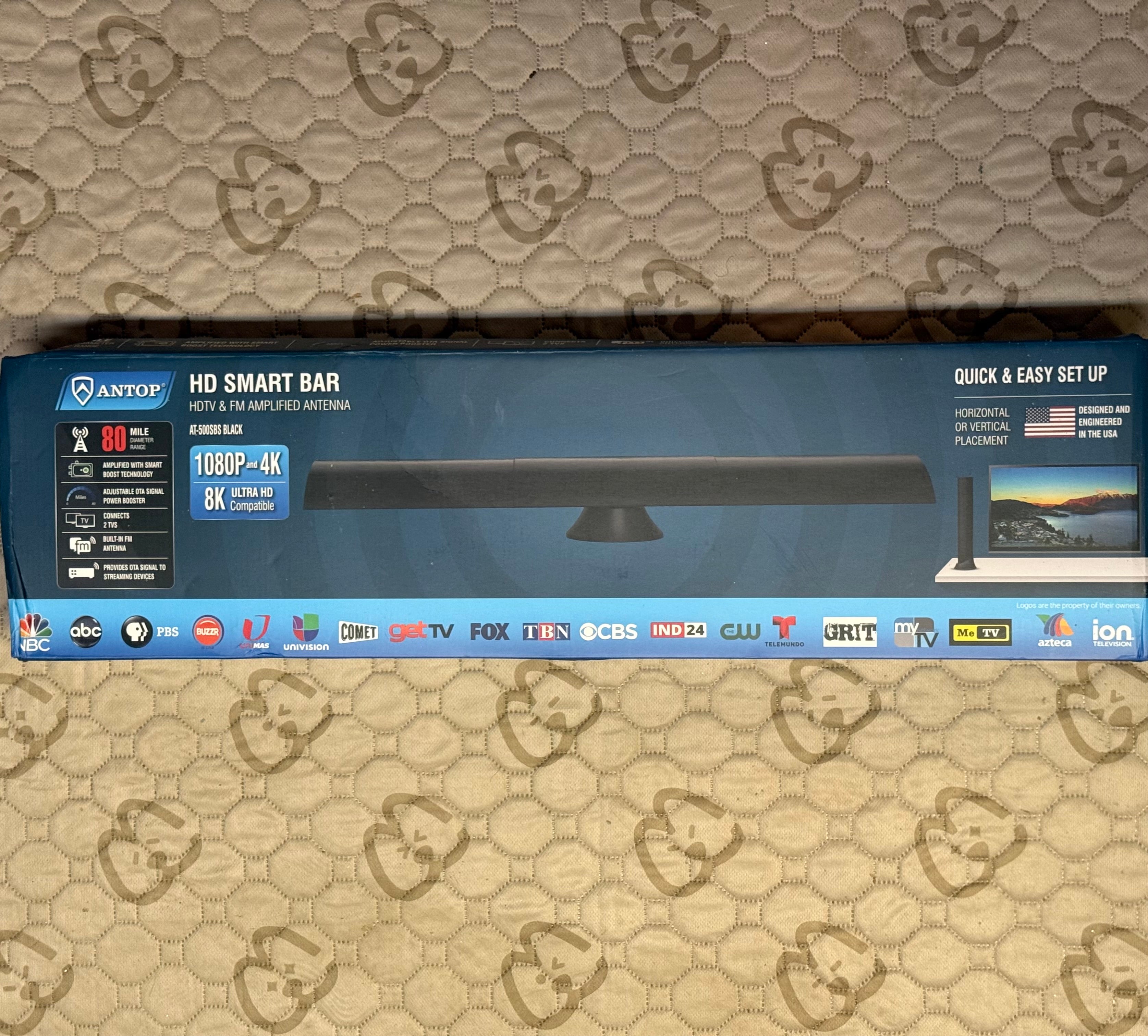 ANTOP HD Smart Bar Antenna AT-500SBS - 80 Mile Range (Open Box Like New)