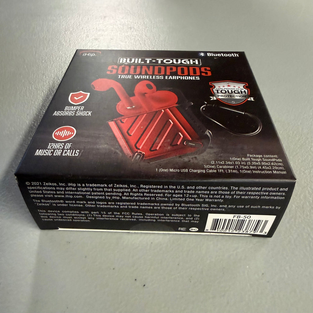 iHip Built-Tough Soundpods - True Wireless Bluetooth Earphones with Rugged Case (Brand New, Sealed)