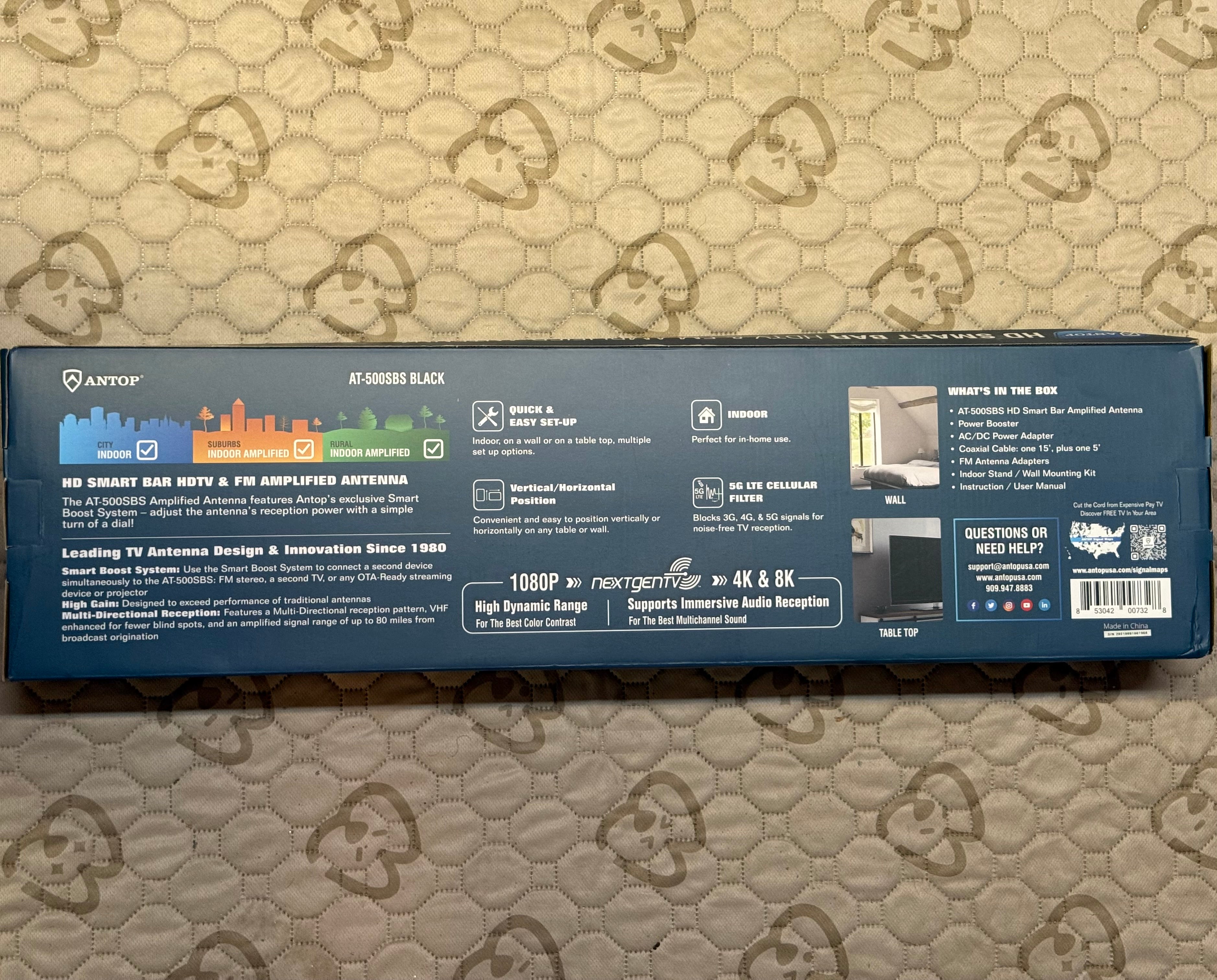 ANTOP HD Smart Bar Antenna AT-500SBS - 80 Mile Range (Open Box Like New)