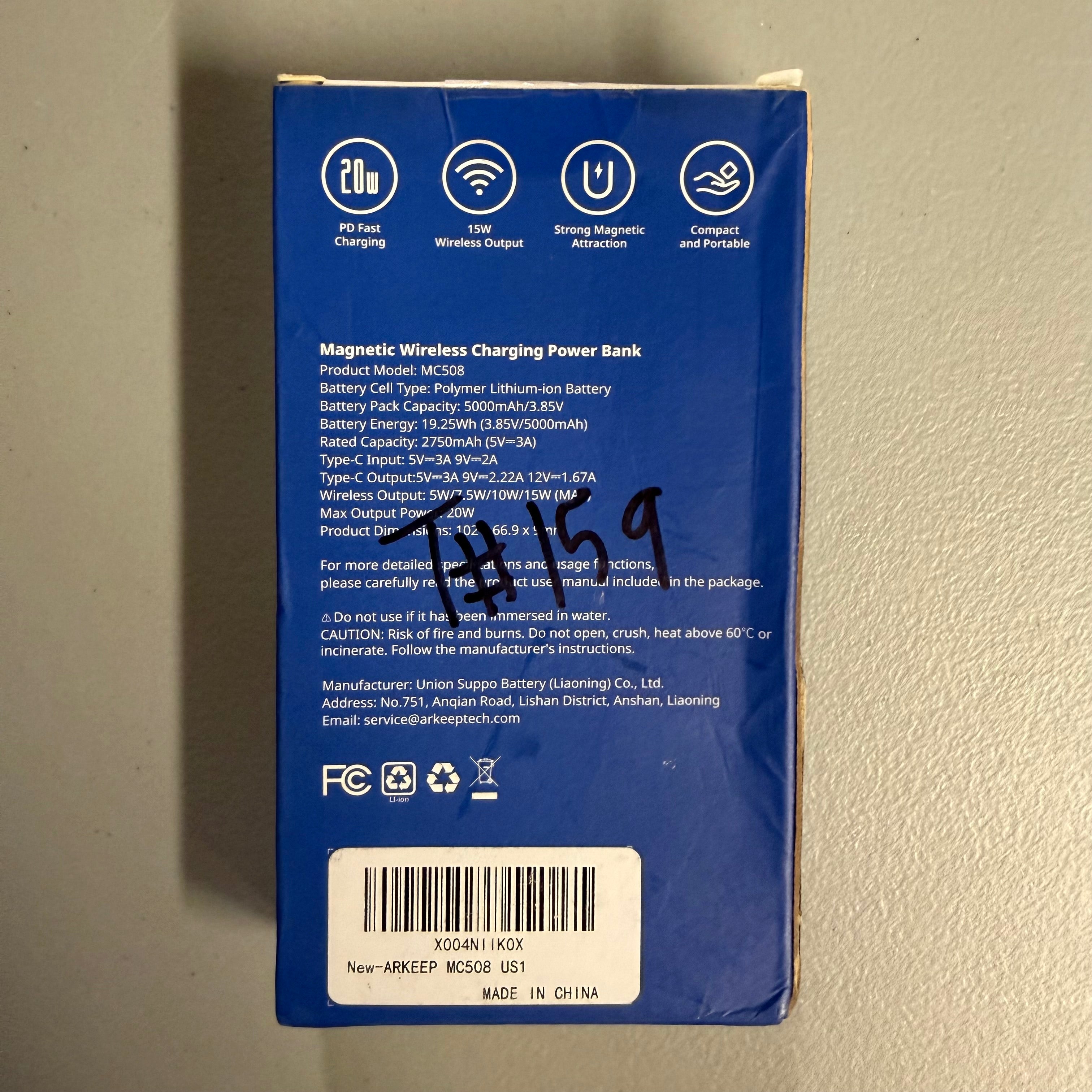 ARKEEP Magnetic Wireless Charging Power Bank 5000mAh - New Sealed