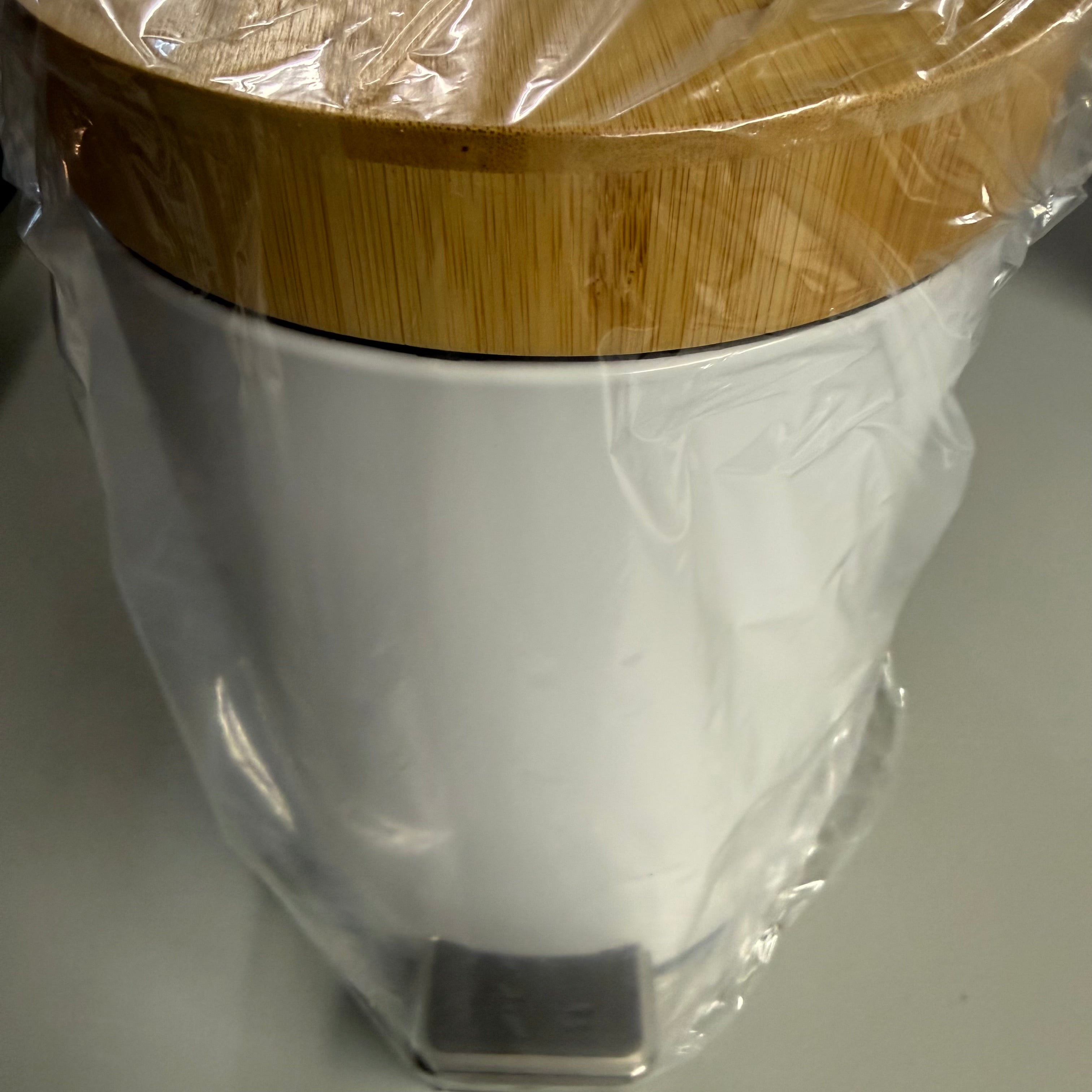 Vorzavarri Small Trash Can with Bamboo Lid and Pedal - Open Box Like New