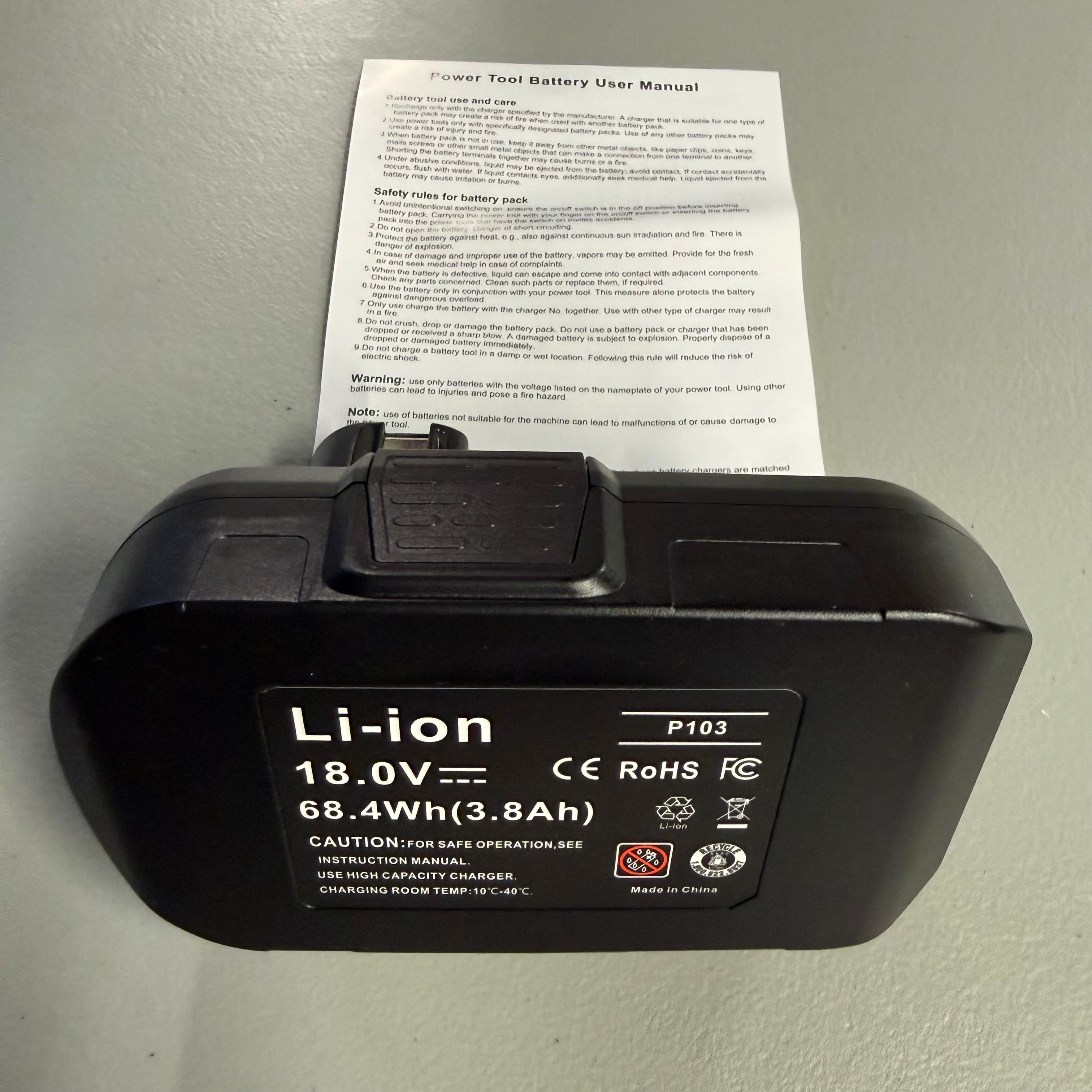 Cheerlark Upgrade 18V 3.8Ah Li-ion Replacement Battery Pack - P103