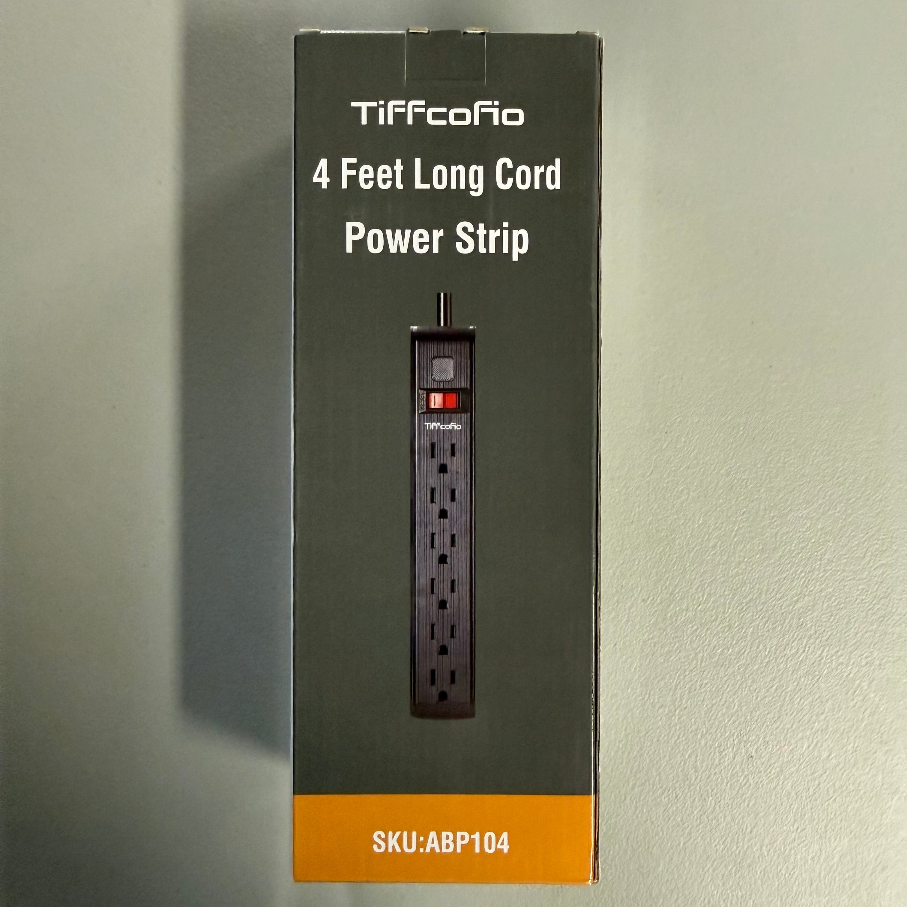 TiFFcoFio Power Strip - 6 Outlet Surge Protector with 4 Feet Cord (Brand New, Sealed)