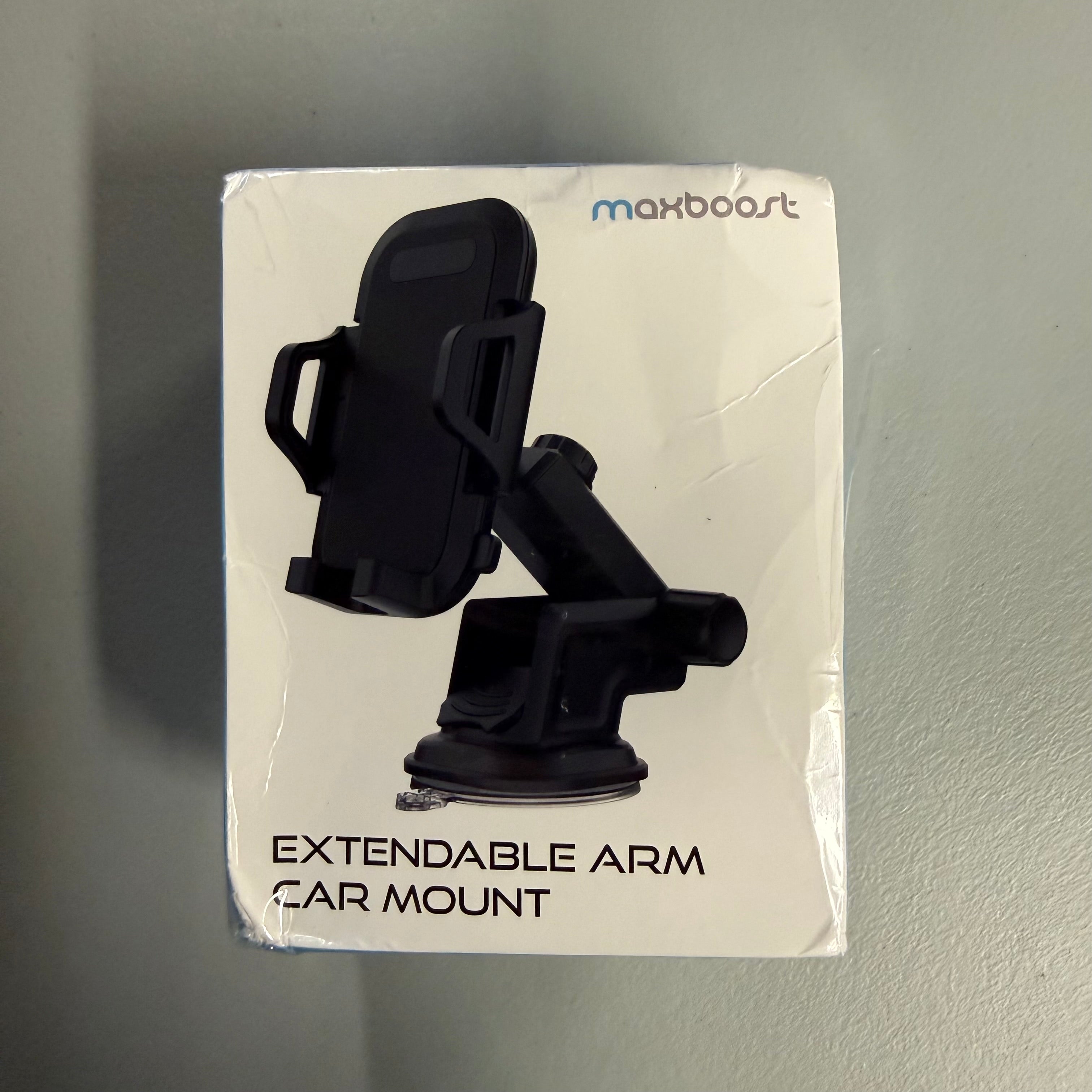 Maxboost Extendable Arm Car Mount - Universal Phone Holder with Suction Cup (Brand New, Sealed)