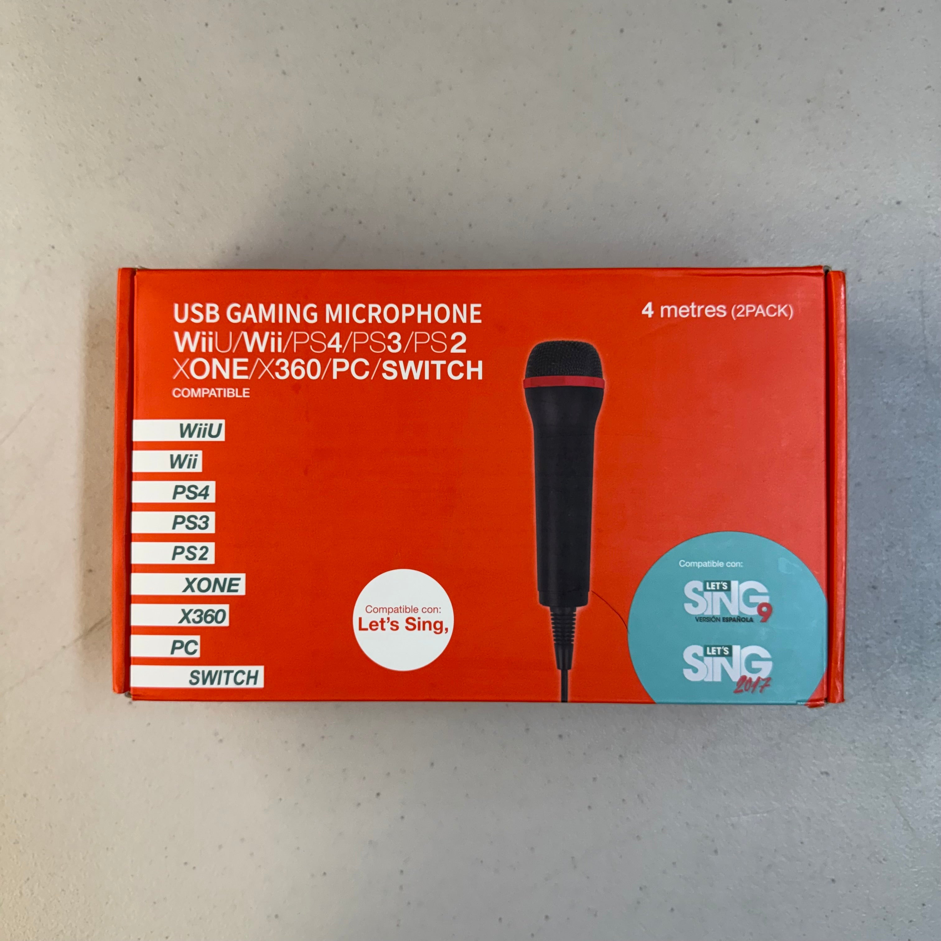 USB Gaming Microphone 2-Pack - 4 Meter Cable for Wii/PS4/PS3/Xbox/Switch/PC (Open Box - Like New)