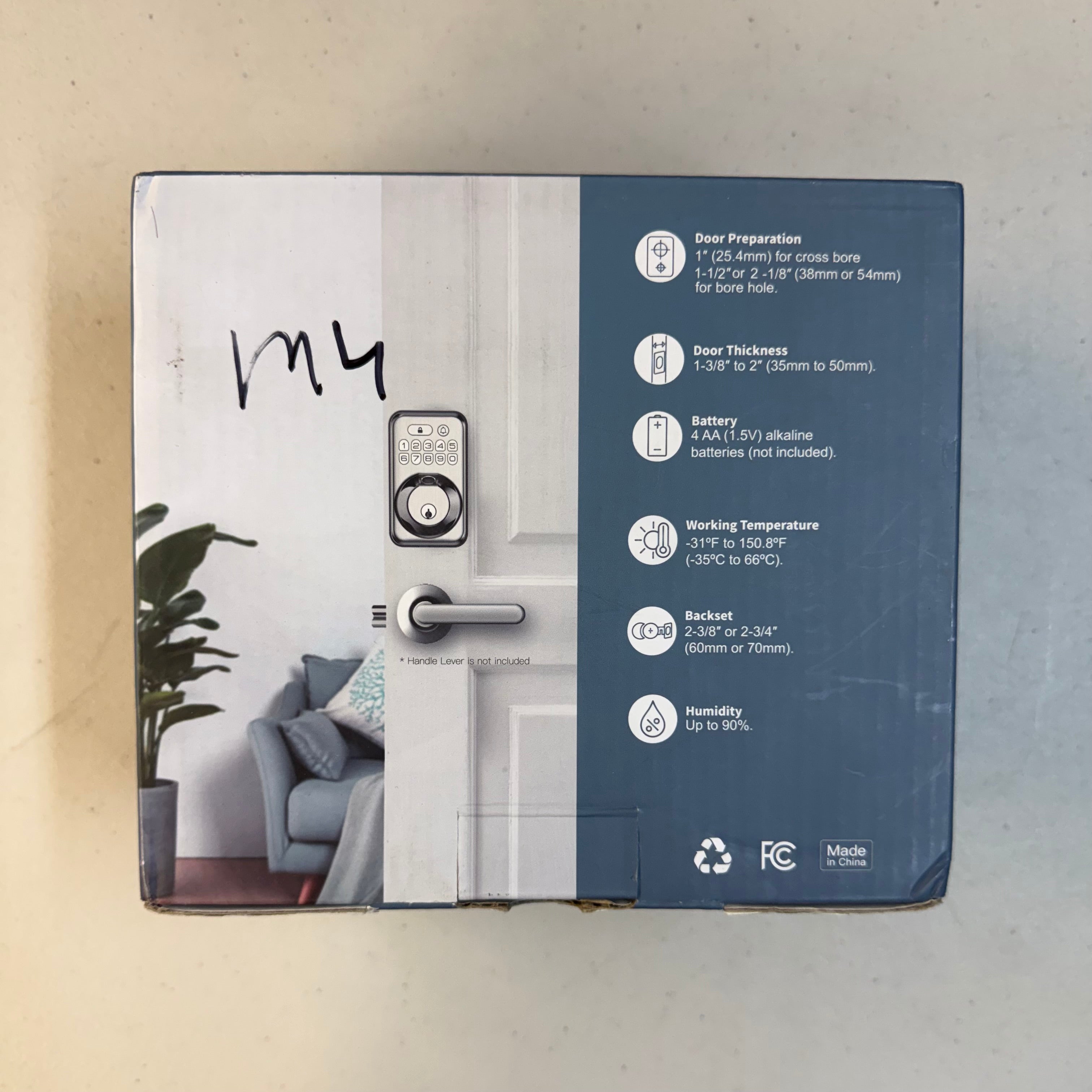 TEEHO Digital Fingerprint Door Lock with Doorbell TD002C (Open Box - Like New)