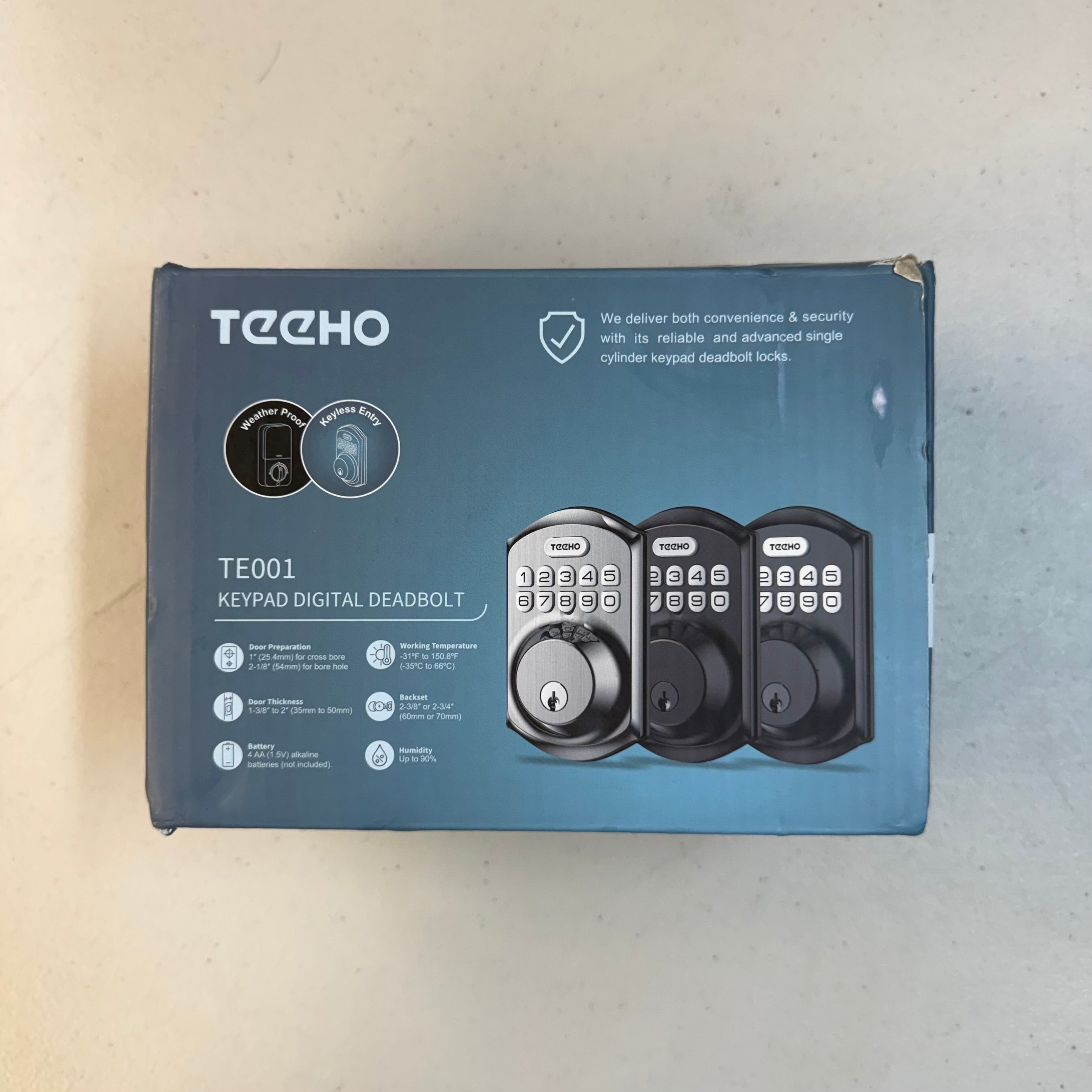 TEEHO Keypad Digital Deadbolt TE001 - Single Cylinder Smart Lock (Open Box - Like New)