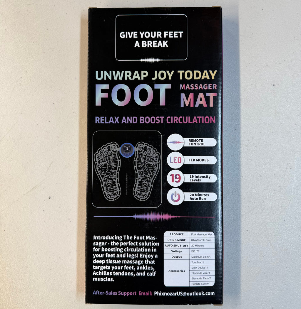 Phixnozar Foot Massager Mat with Remote Control - EMS & LED Therapy
