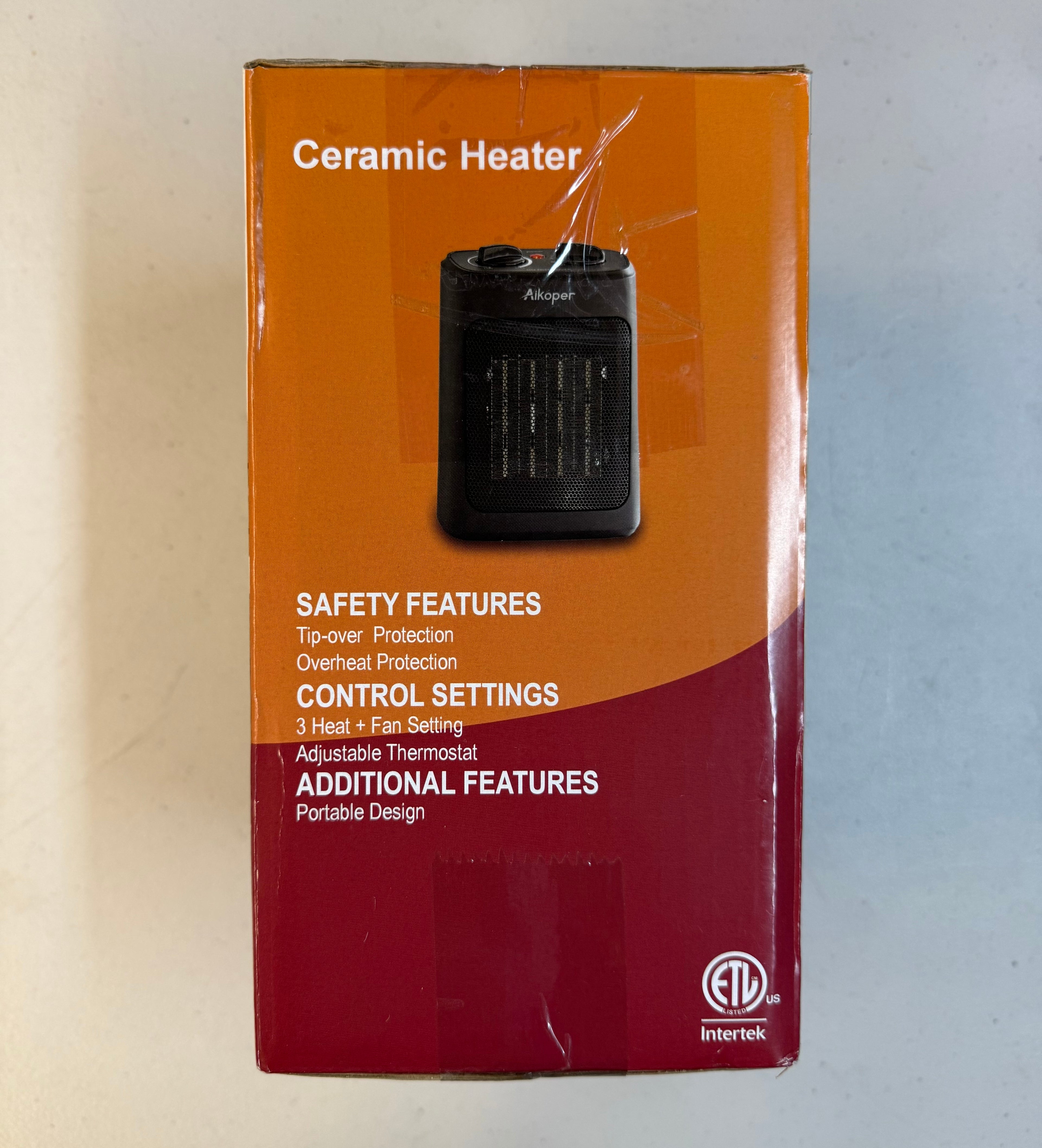 Aikoper Ceramic Space Heater NT15-20A - Portable with Adjustable Thermostat (Open Box - Like New)