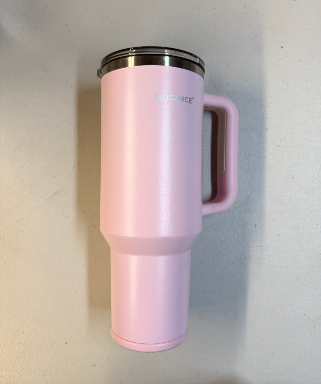 Silicanice Insulated Tumbler with Handle 40oz - Pink (Open Box - Like New)