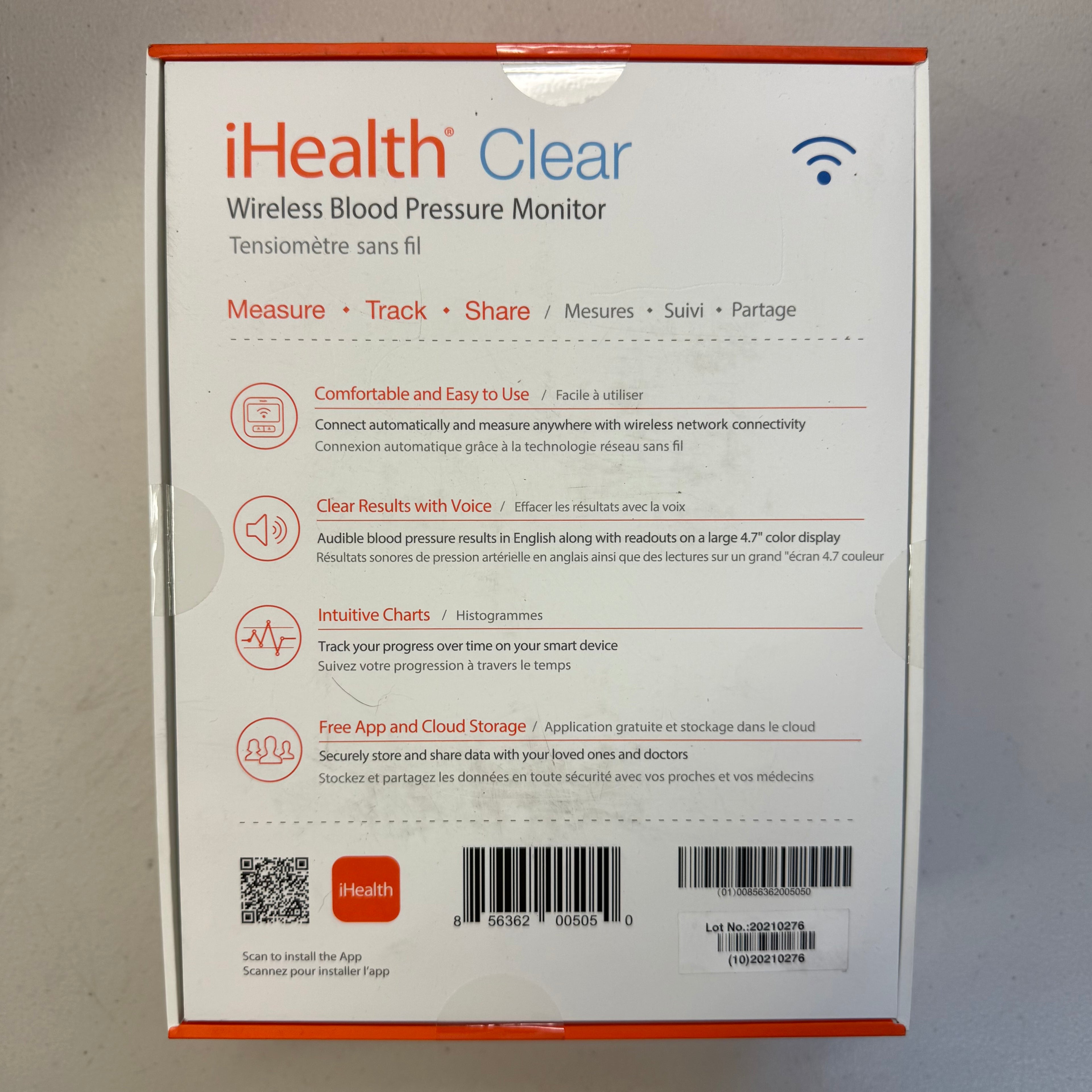 iHealth Clear Wireless Blood Pressure Monitor BPM1 (Open Box - Like New)