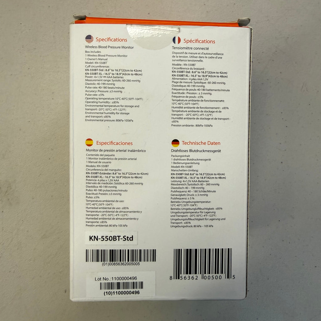 iHealth Track Connected Blood Pressure Monitor KN-550BT (Open Box - Like New)