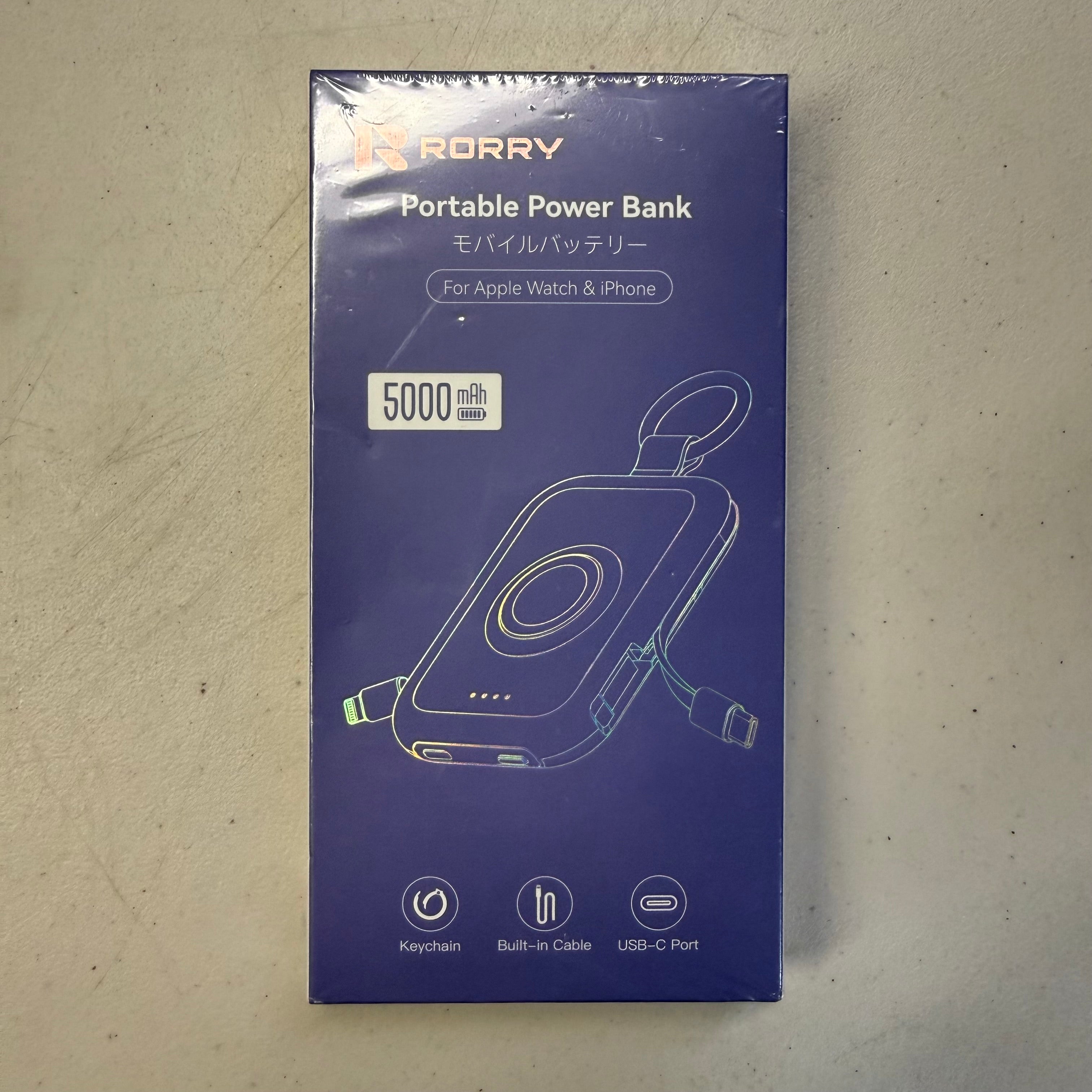 RORRY 5000mAh Portable Power Bank for Apple Watch & iPhone (Brand New)
