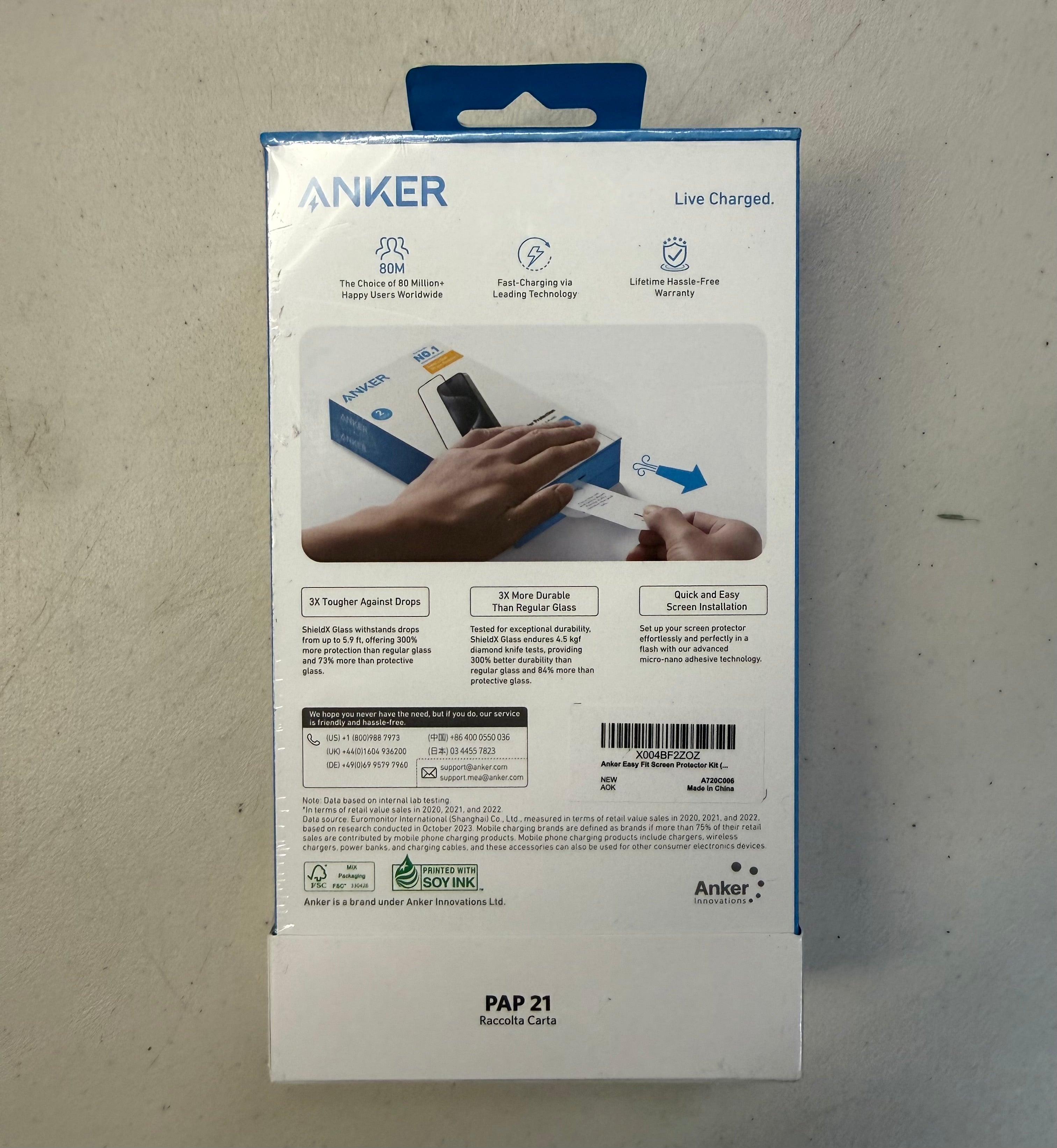 Anker Easy Fit Screen Protector Kit for iPhone 15 Pro - ShieldX Glass HD (2-Pack)