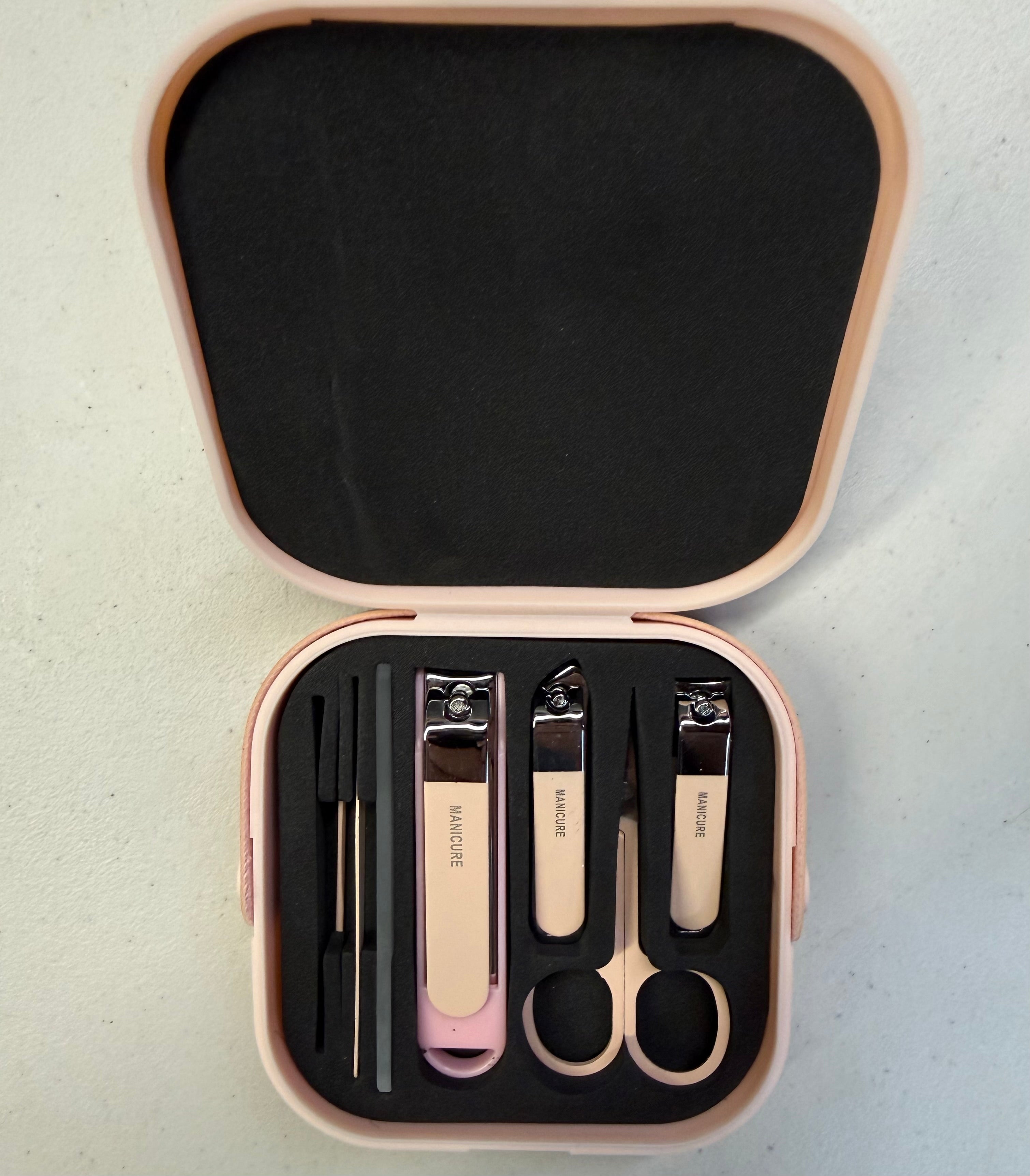 Manicure Set - 7-Piece Nail Care Kit in Pink Case (Open Box - Like New)