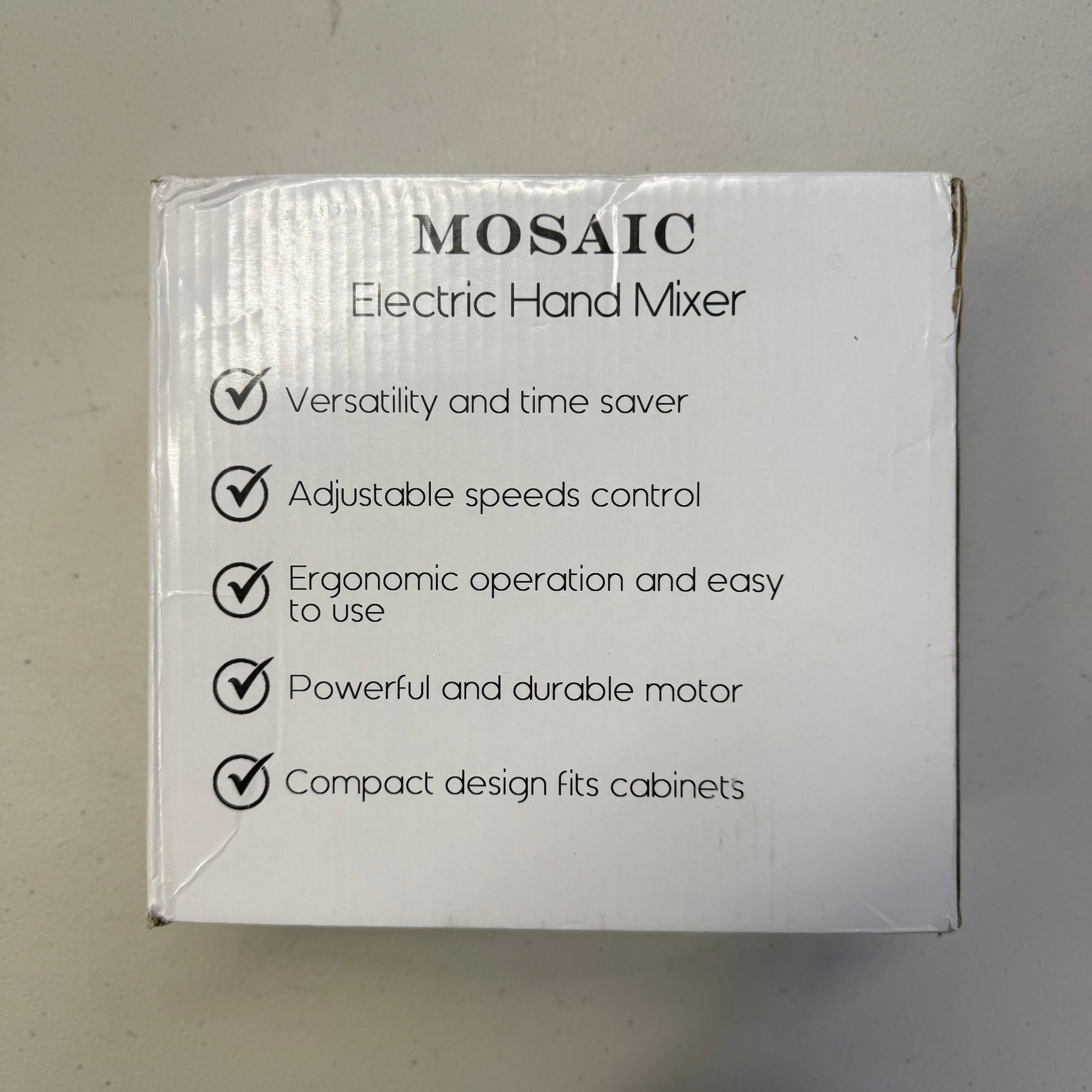 MOSAIC Electric Hand Mixer - 200W with Beaters & Hooks (Open Box - Like New, Box Damaged)