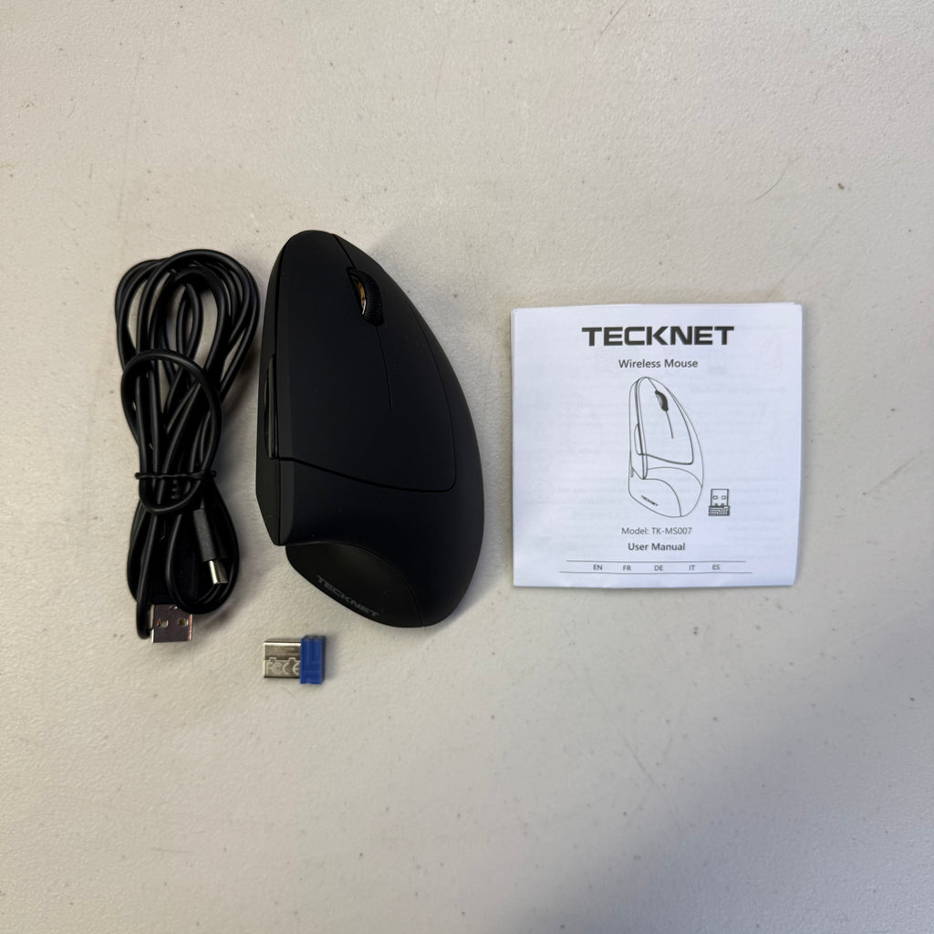 TECKNET Ergonomic Wireless Mouse - Vertical Design (Open Box - Like New, Box Worn)