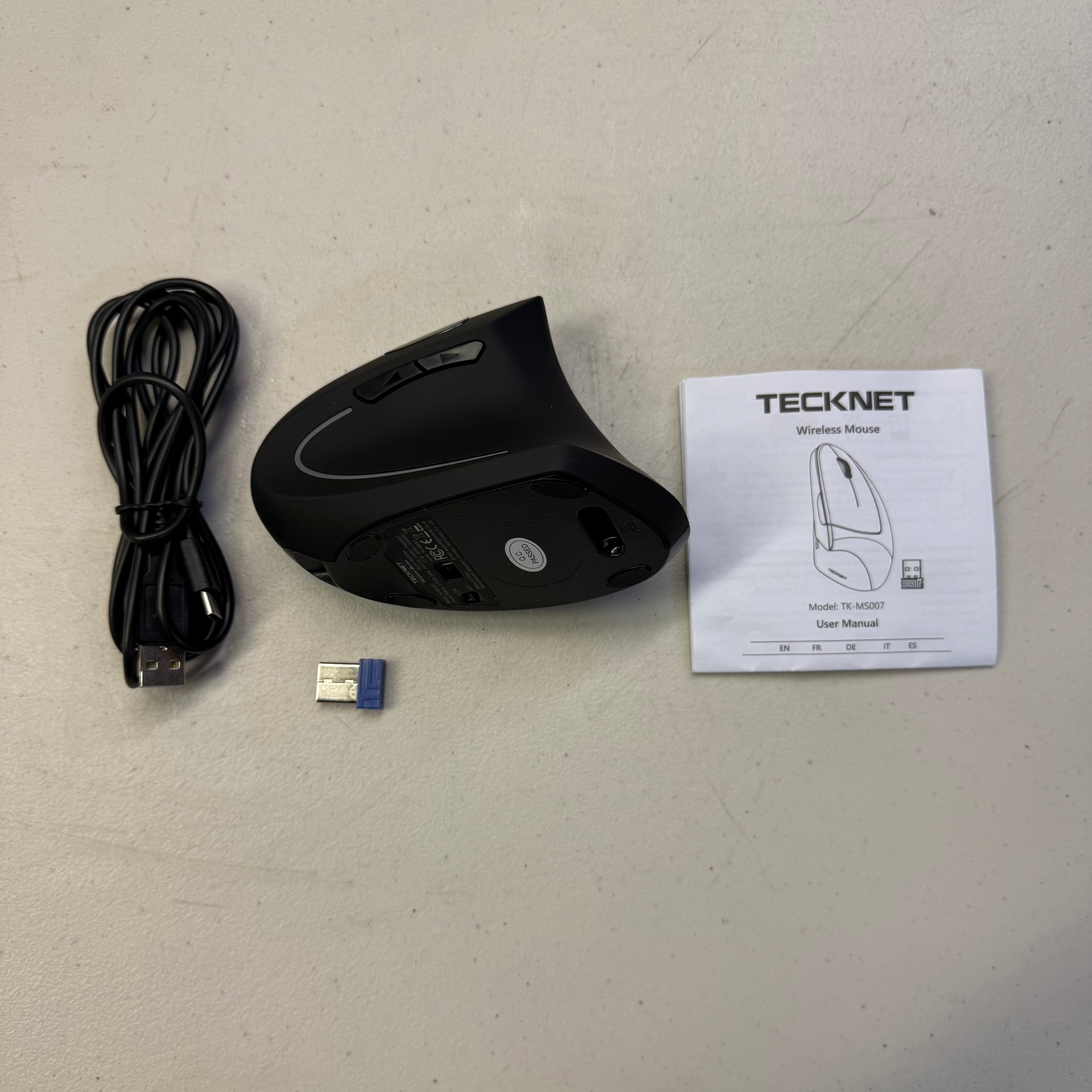 TECKNET Ergonomic Wireless Mouse - Vertical Design (Open Box - Like New, Box Worn)