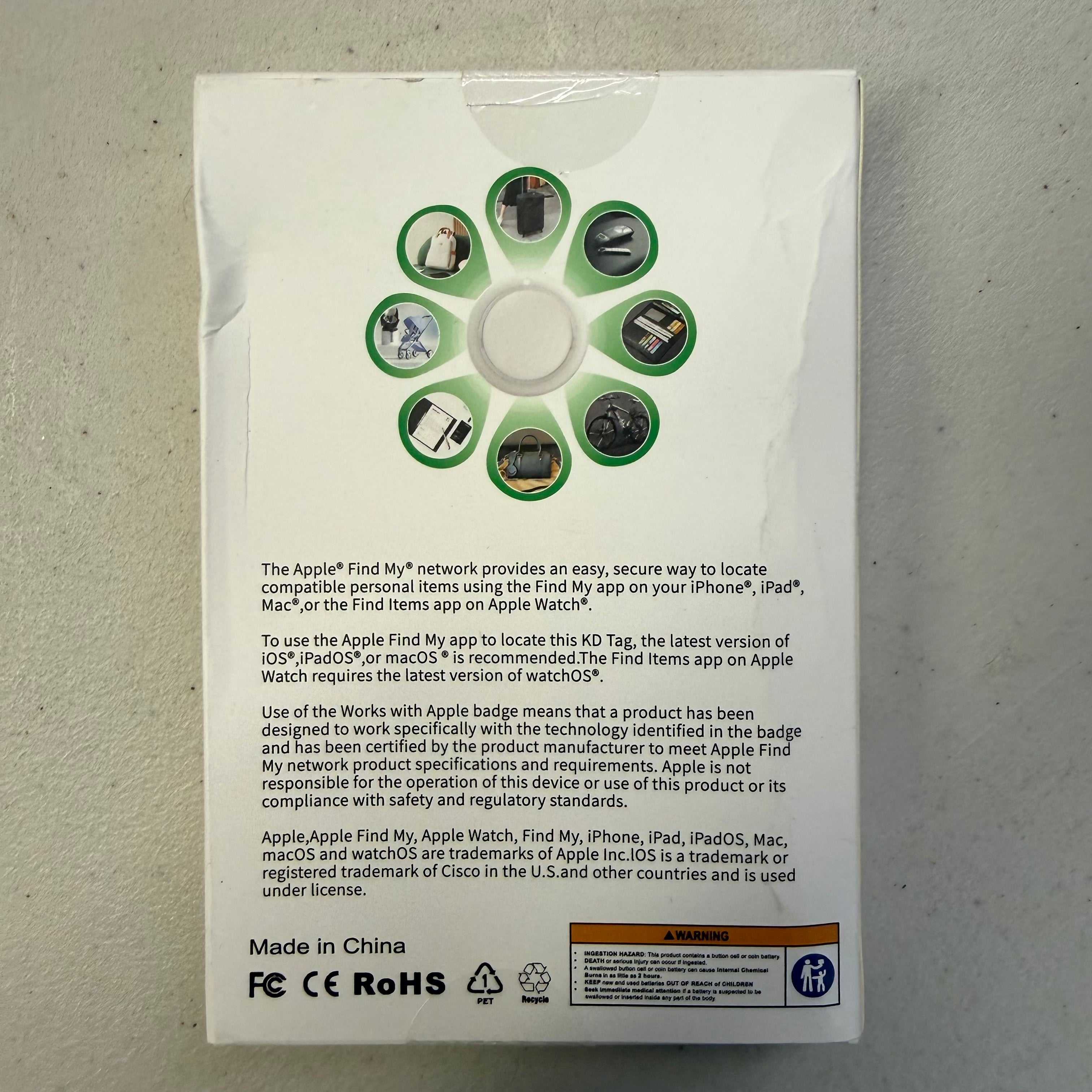 Portable Locator Device - Works with Apple Find My (Open Box - Like New)