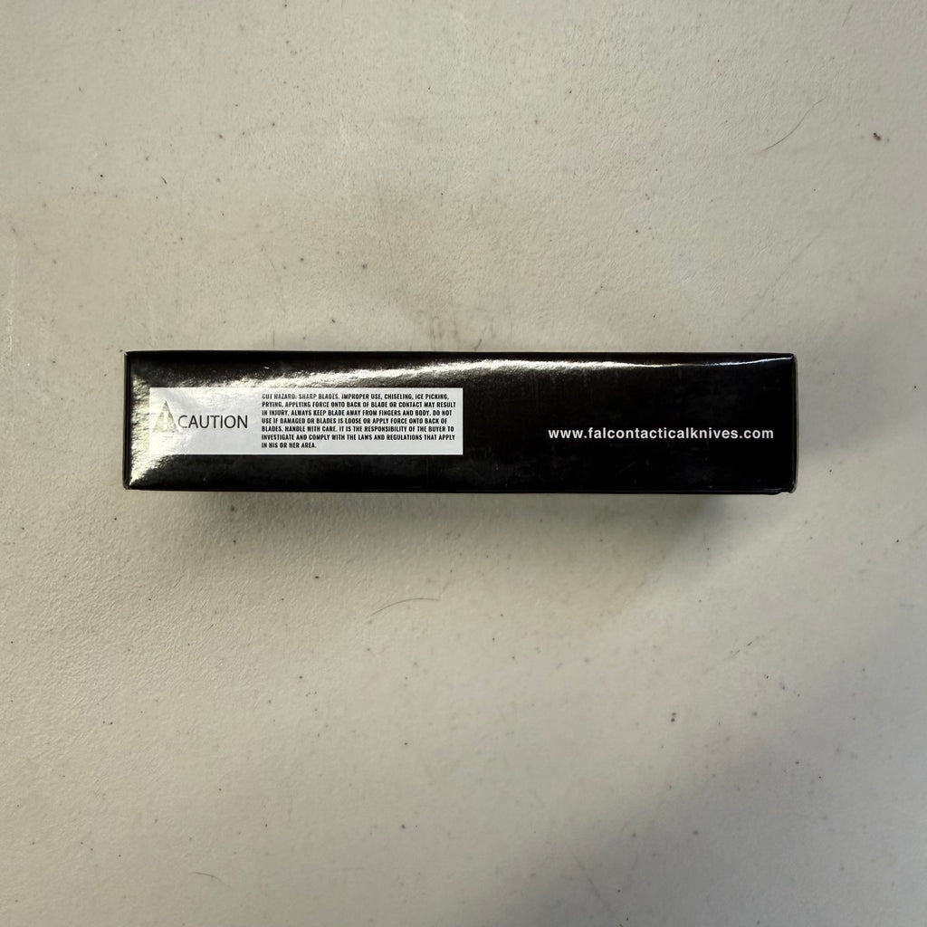 Falcon Knives Folding Knife - Blue Damascus Wood Handle (Open Box - Like New)