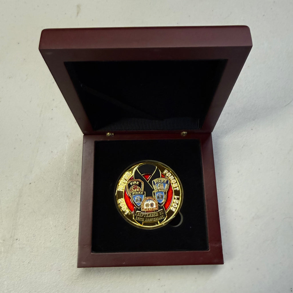 9/11 20th Anniversary Commemorative Challenge Coin - Never Forget 2001-2021 (Open Box - Like New)
