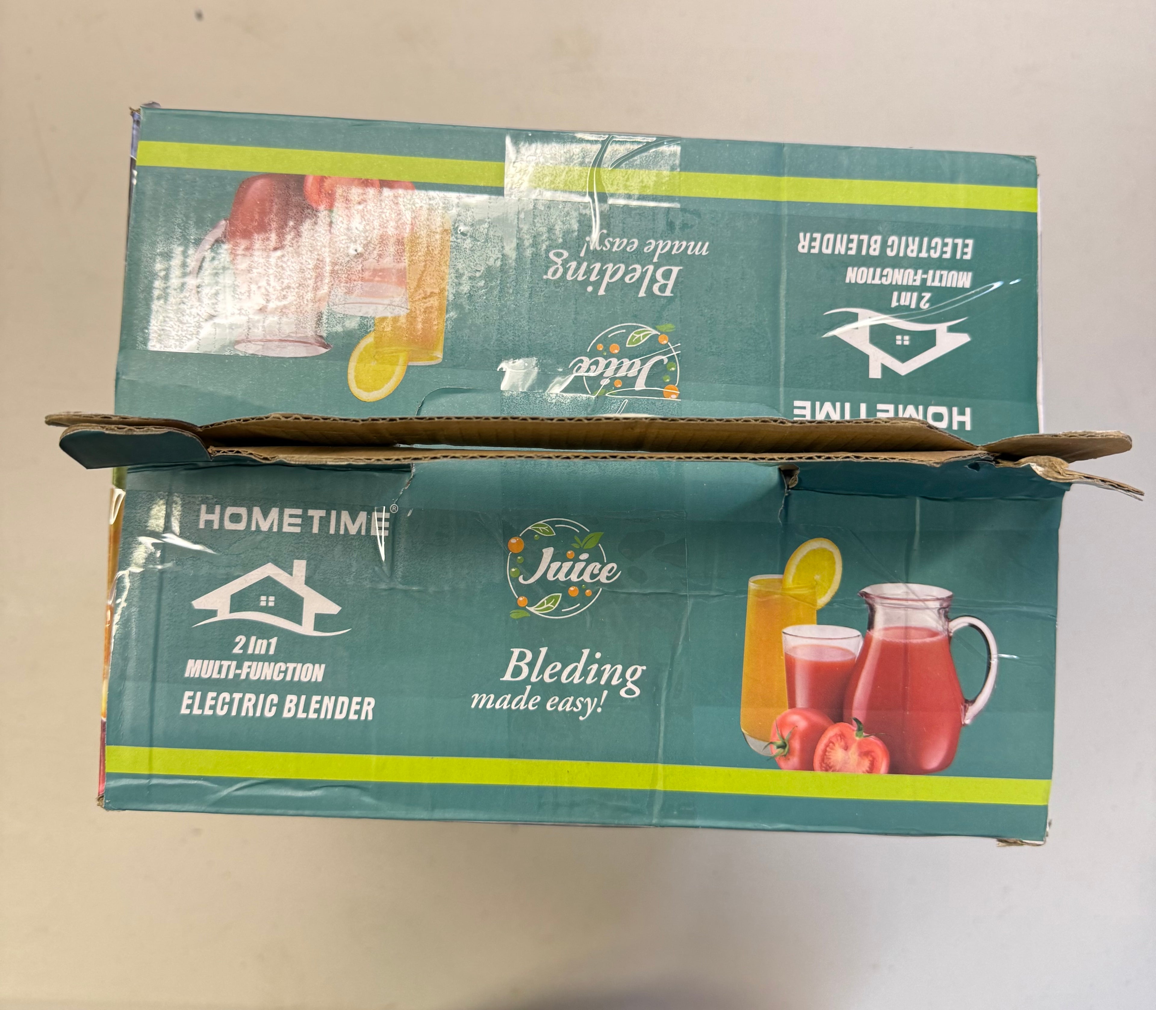 HOMETIME 2-in-1 Multi-Function Electric Blender - 1000W Model 1101 (Open Box - Like New, Box Very Worn)