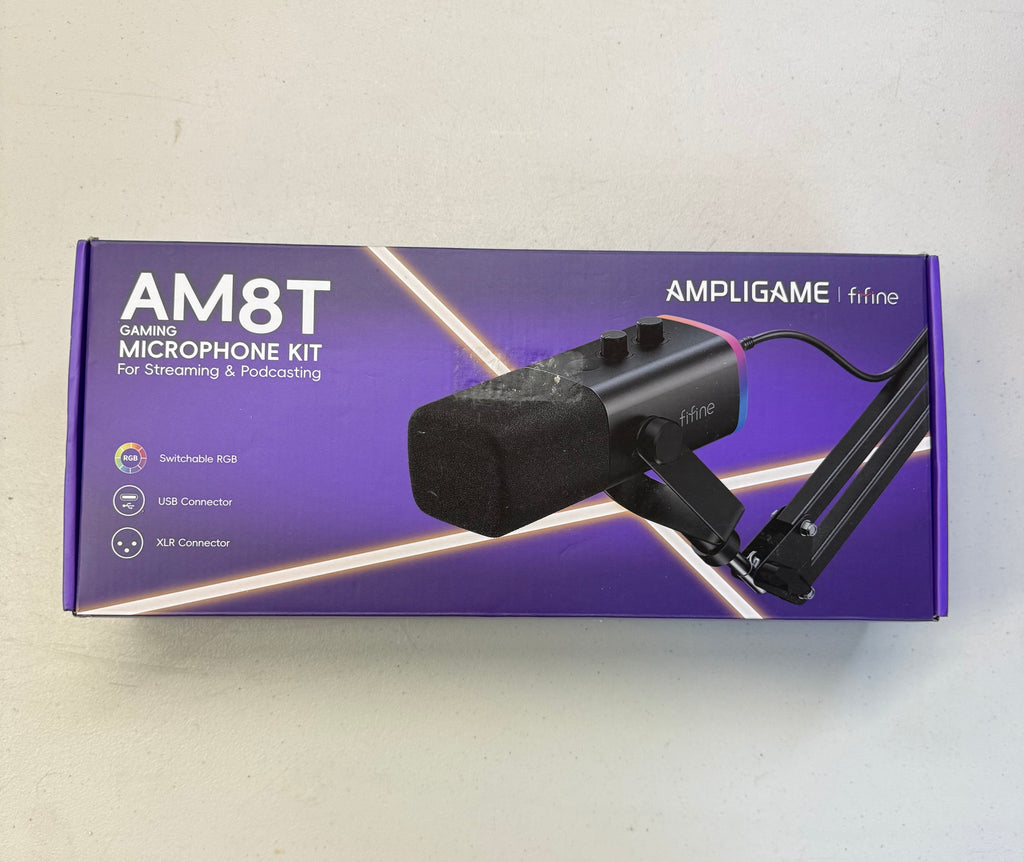 AMPLIGAME Fifine AM8T Gaming Microphone Kit - RGB USB/XLR (Open Box - Like New)