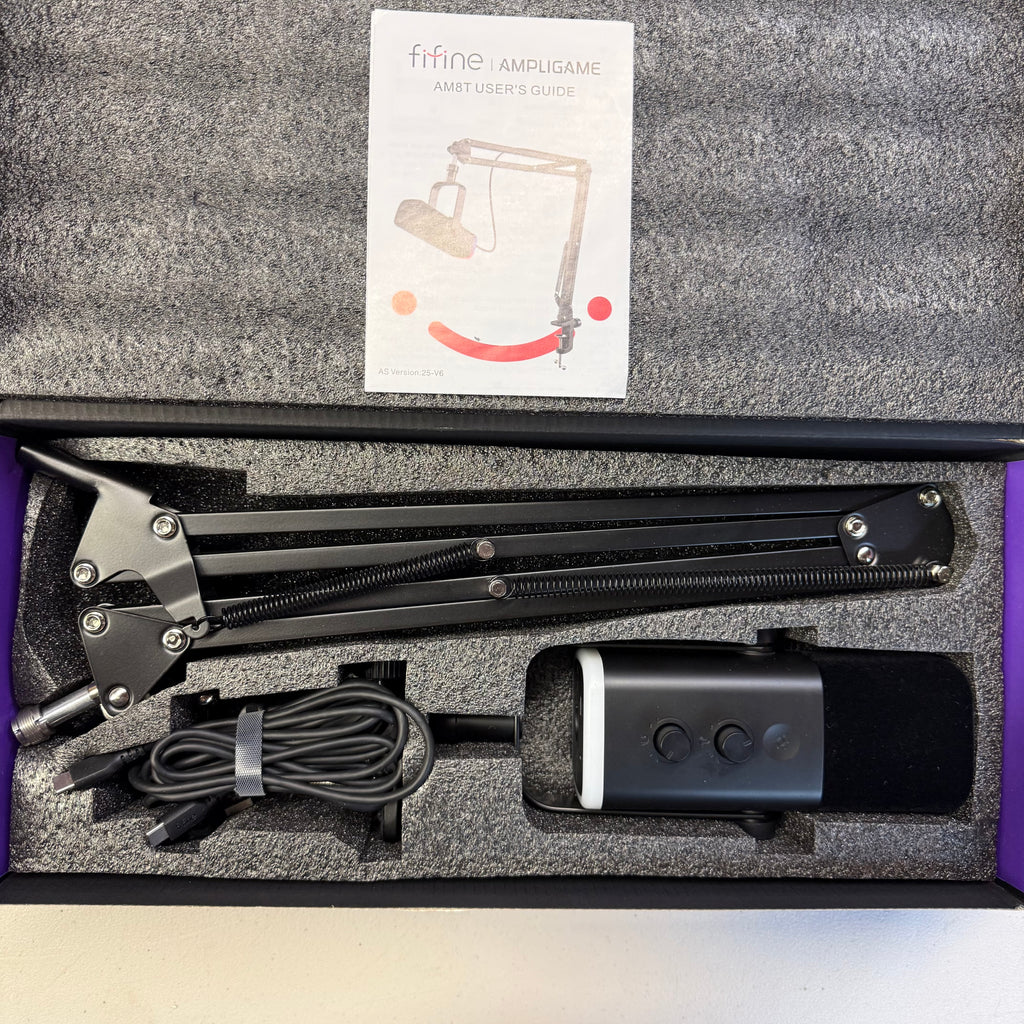 AMPLIGAME Fifine AM8T Gaming Microphone Kit - RGB USB/XLR (Open Box - Like New)