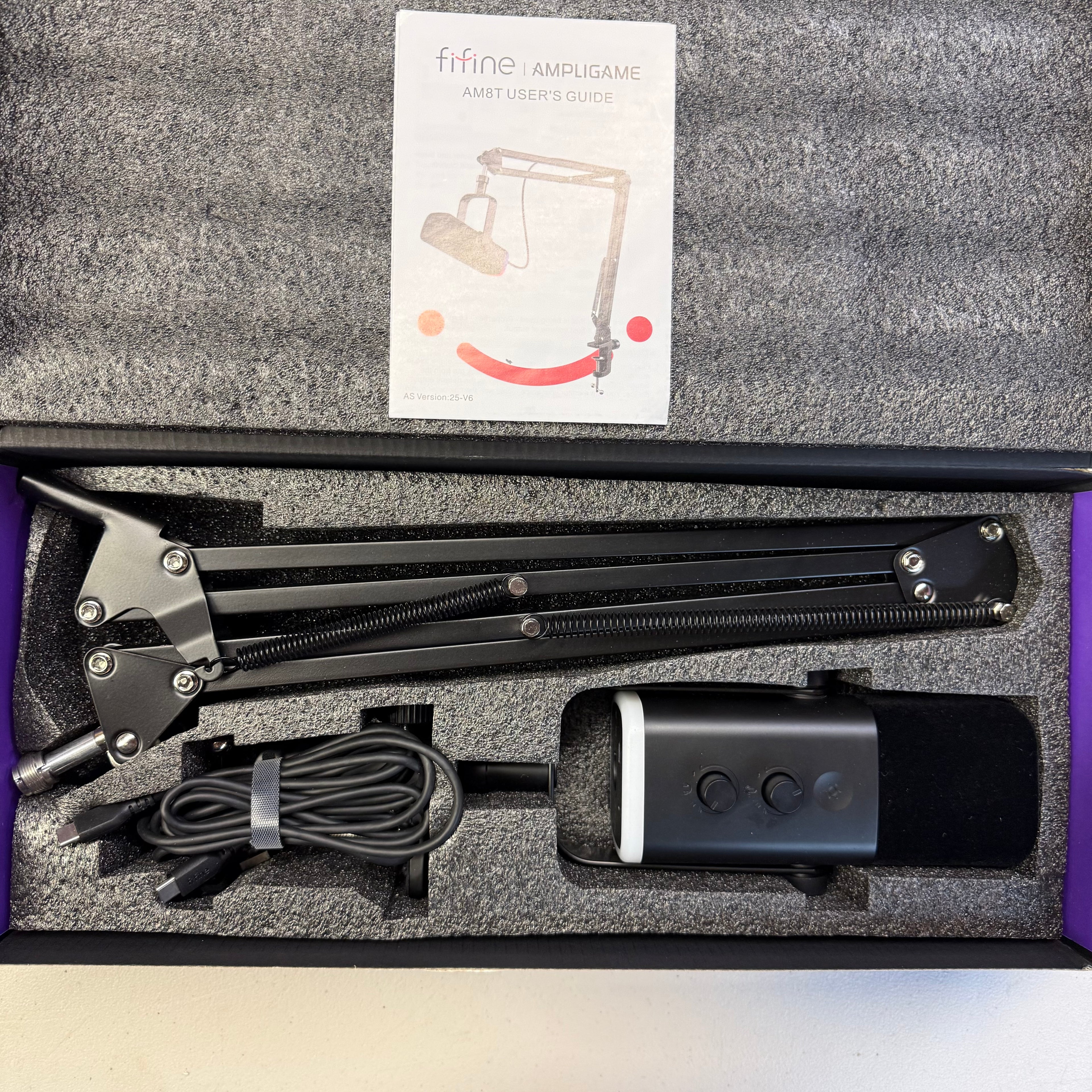 AMPLIGAME Fifine AM8T Gaming Microphone Kit - RGB USB/XLR (Open Box - Like New)